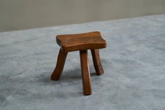 Tripod Stool in Solid Oak France 1950s