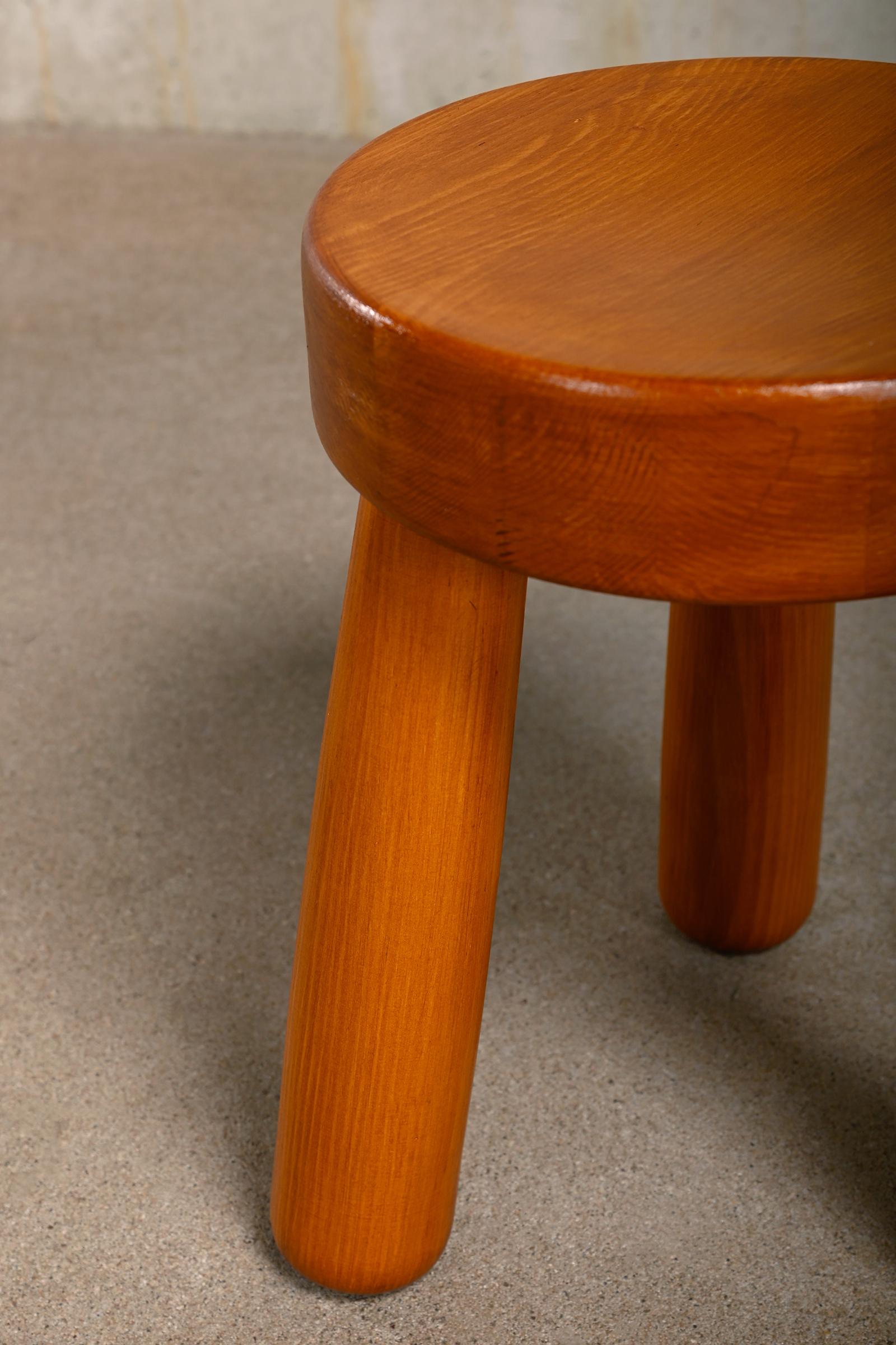 Late 20th Century Tripod Stool in solid Pine wood by Gröning Design Sweden For Sale