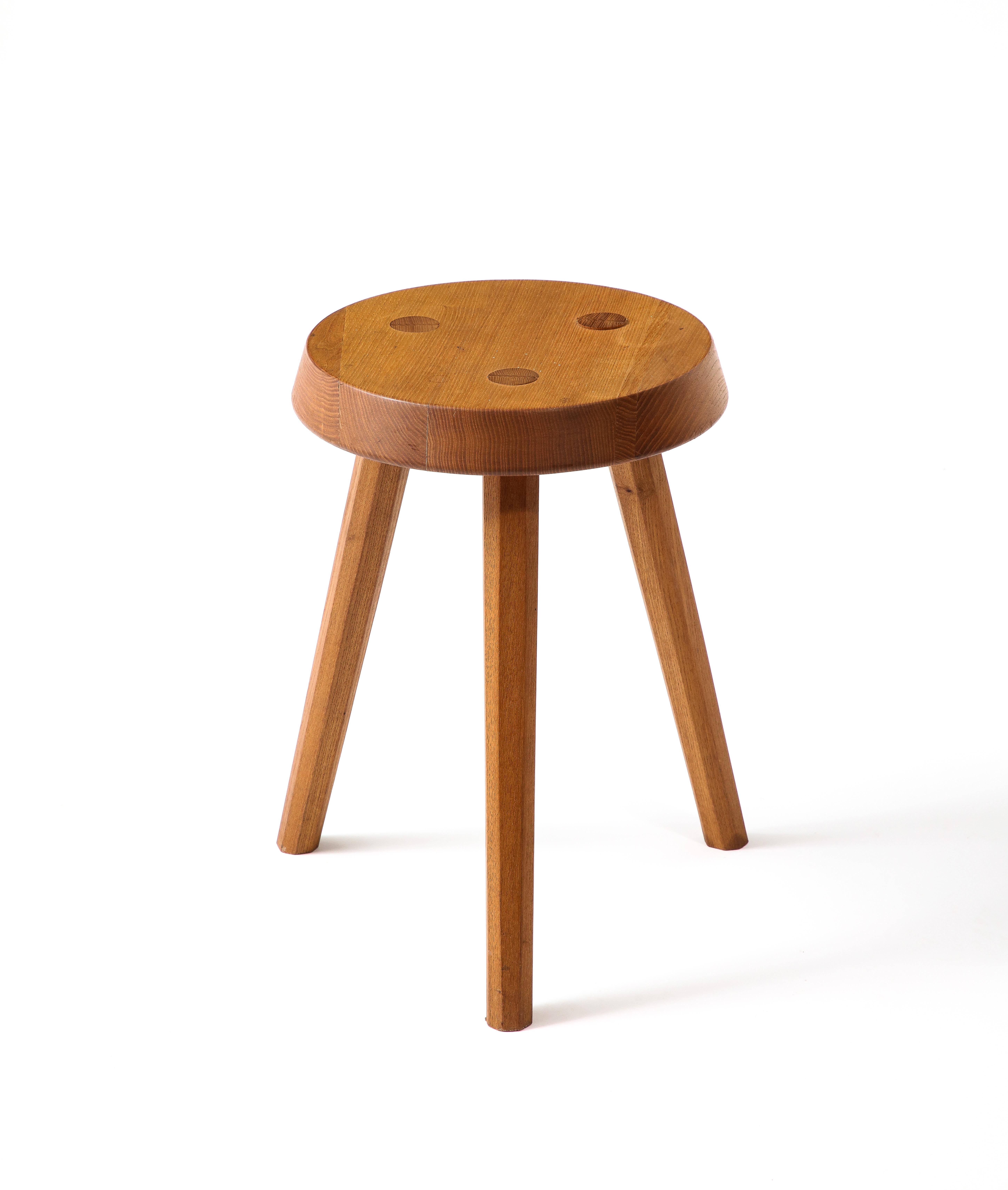 20th Century Tripod stool in the Manner of Perriand, France 1950s For Sale