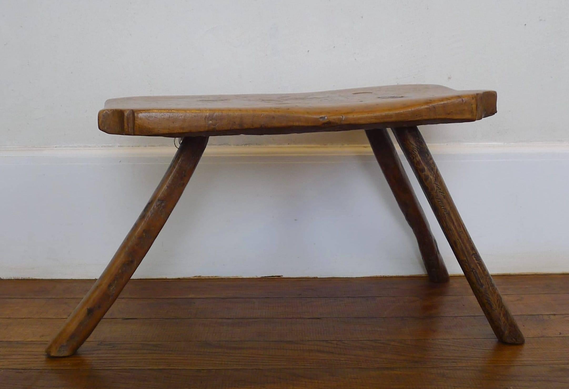 Used as stool or side table, because his height (32cm)

Exceptional patina caused by time and use

France, Alsace.