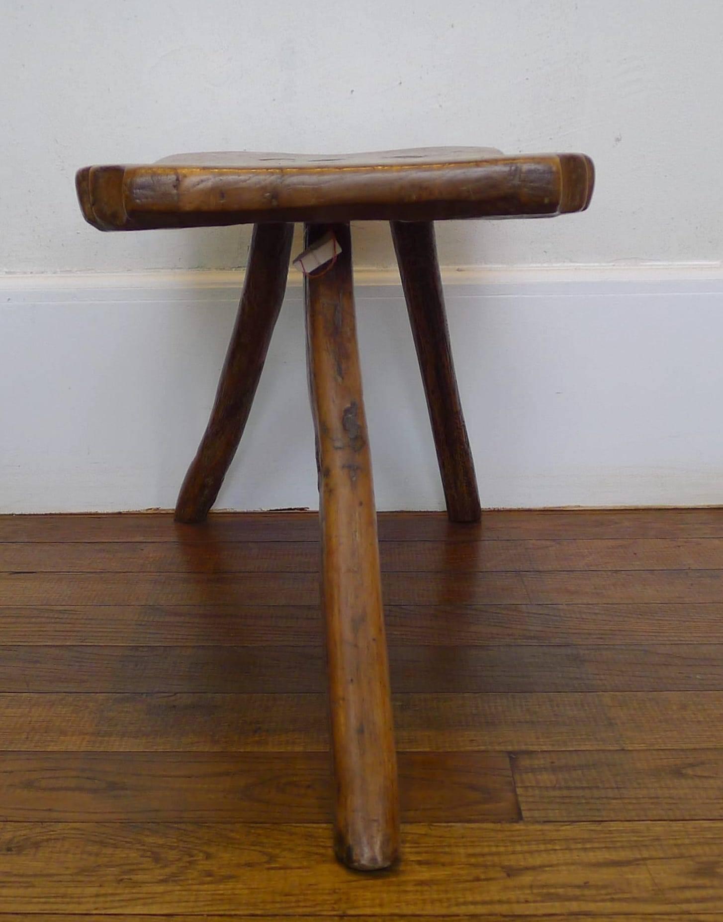 Folk Art Tripod Stool, 18th Century