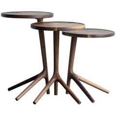 Table d'appoint tripode en noyer Table artisanale - Fernweh Woodworking