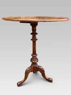 Tripod Table in Walnut, English, circa 1880
