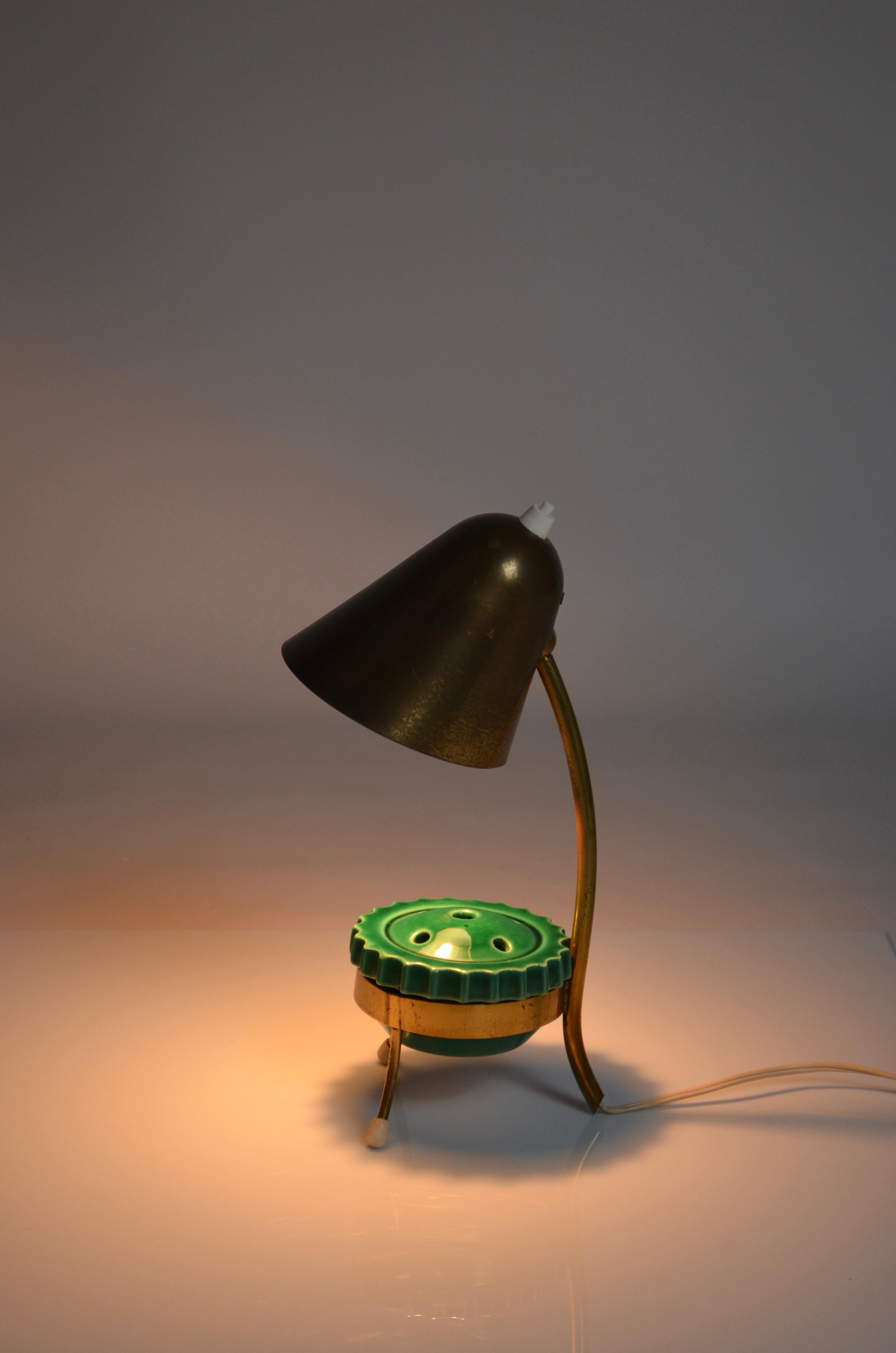 Lámpara de mesa trípode de Jacques Biny, Años 50, Francia en venta 5