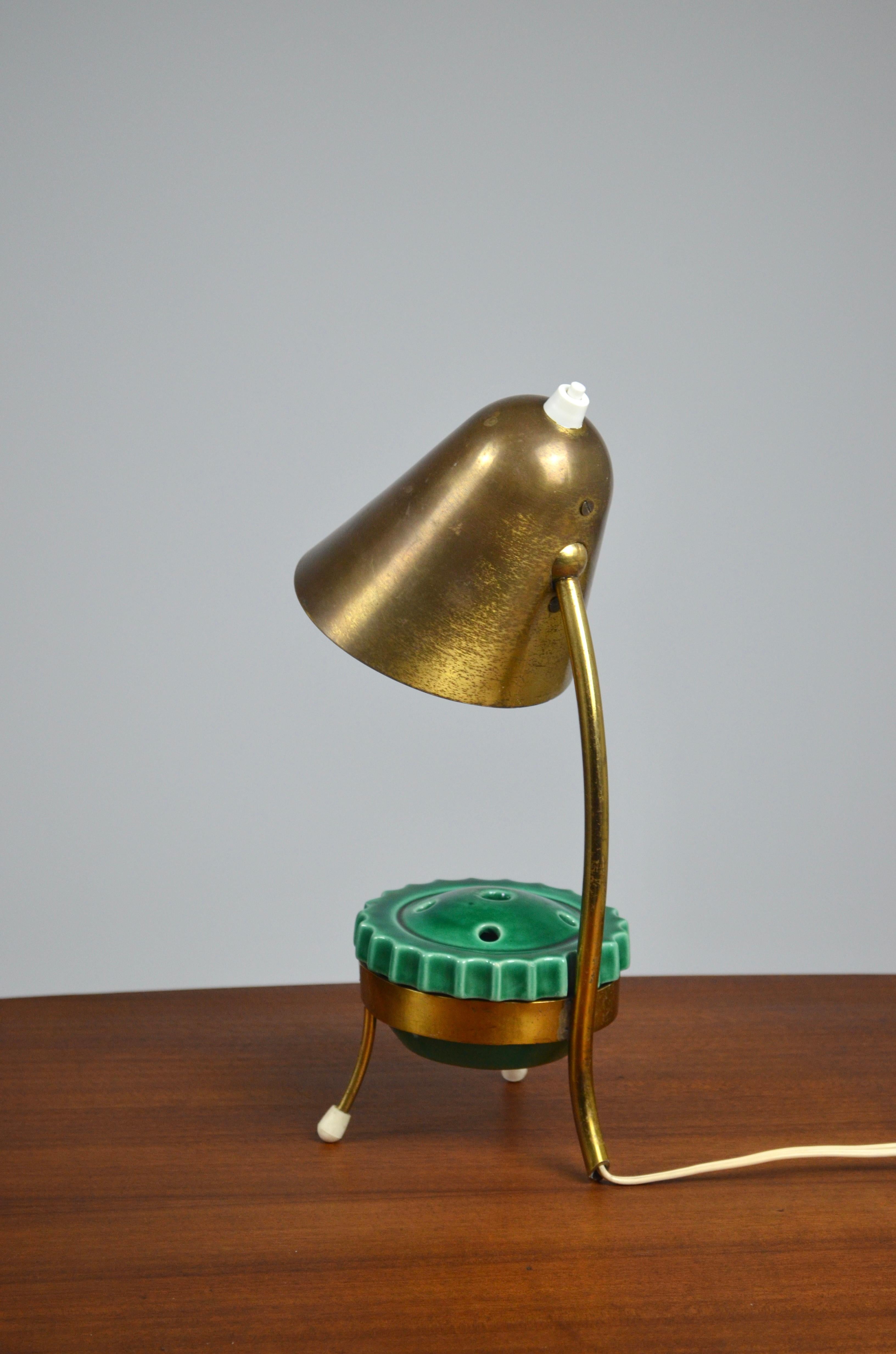 Lámpara de mesa trípode de Jacques Biny, Años 50, Francia en venta 6