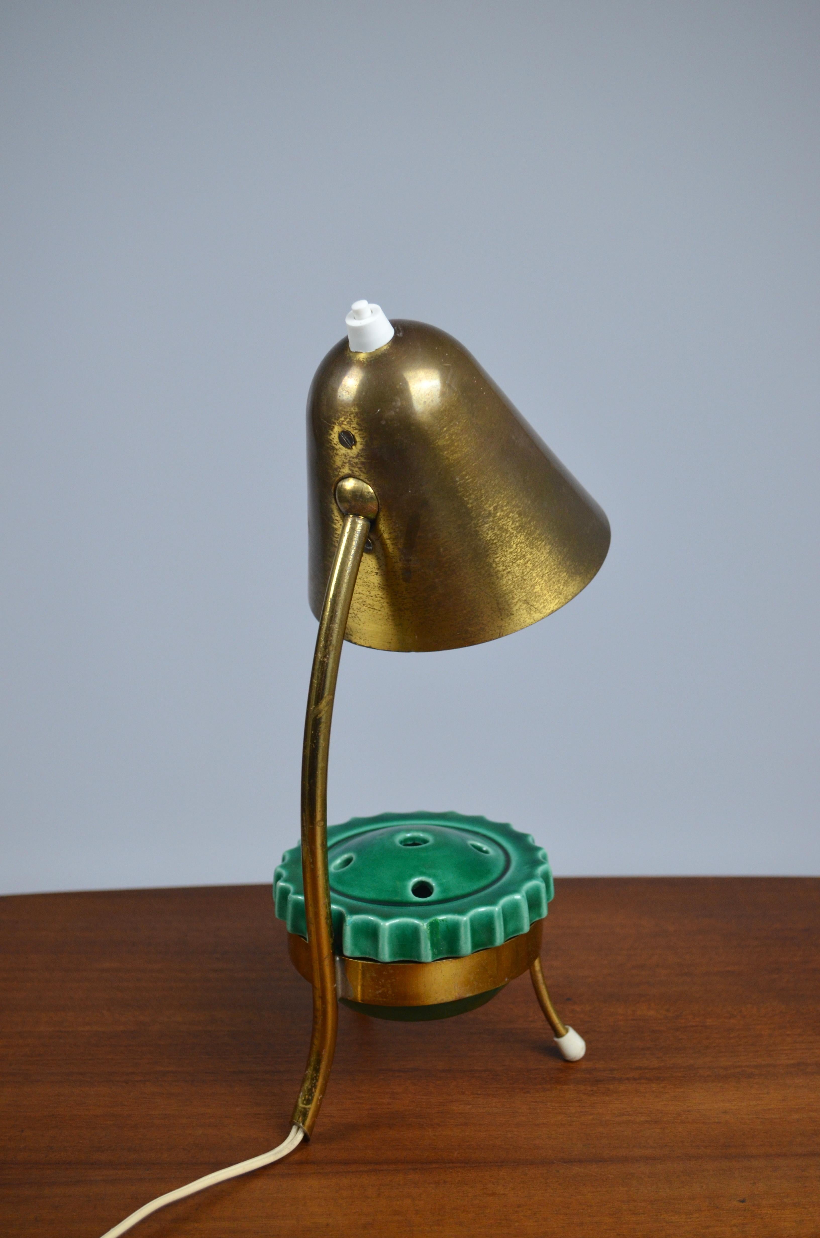 Lámpara de mesa trípode de Jacques Biny, Años 50, Francia en venta 7
