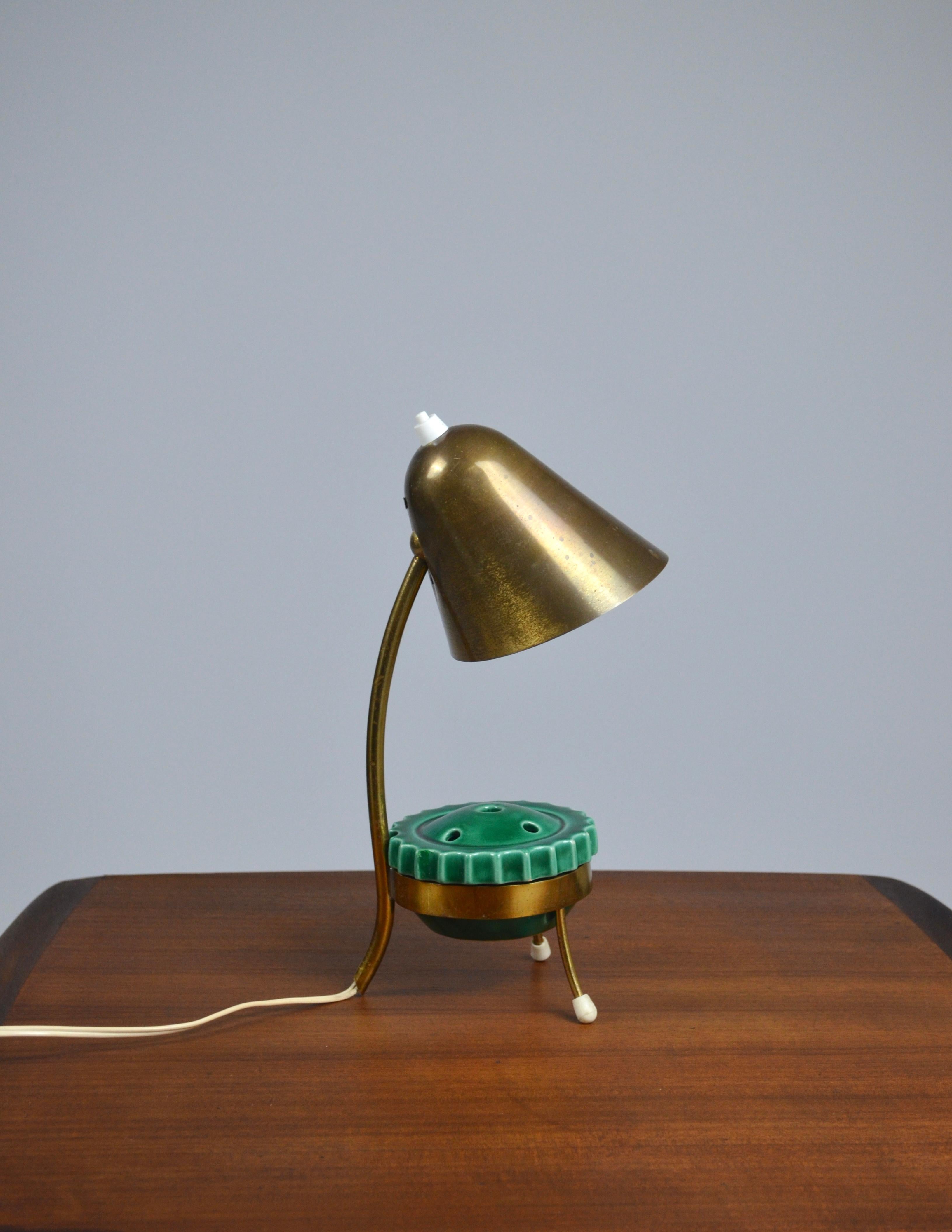 Lámpara de mesa trípode de Jacques Biny, Años 50, Francia en venta 9