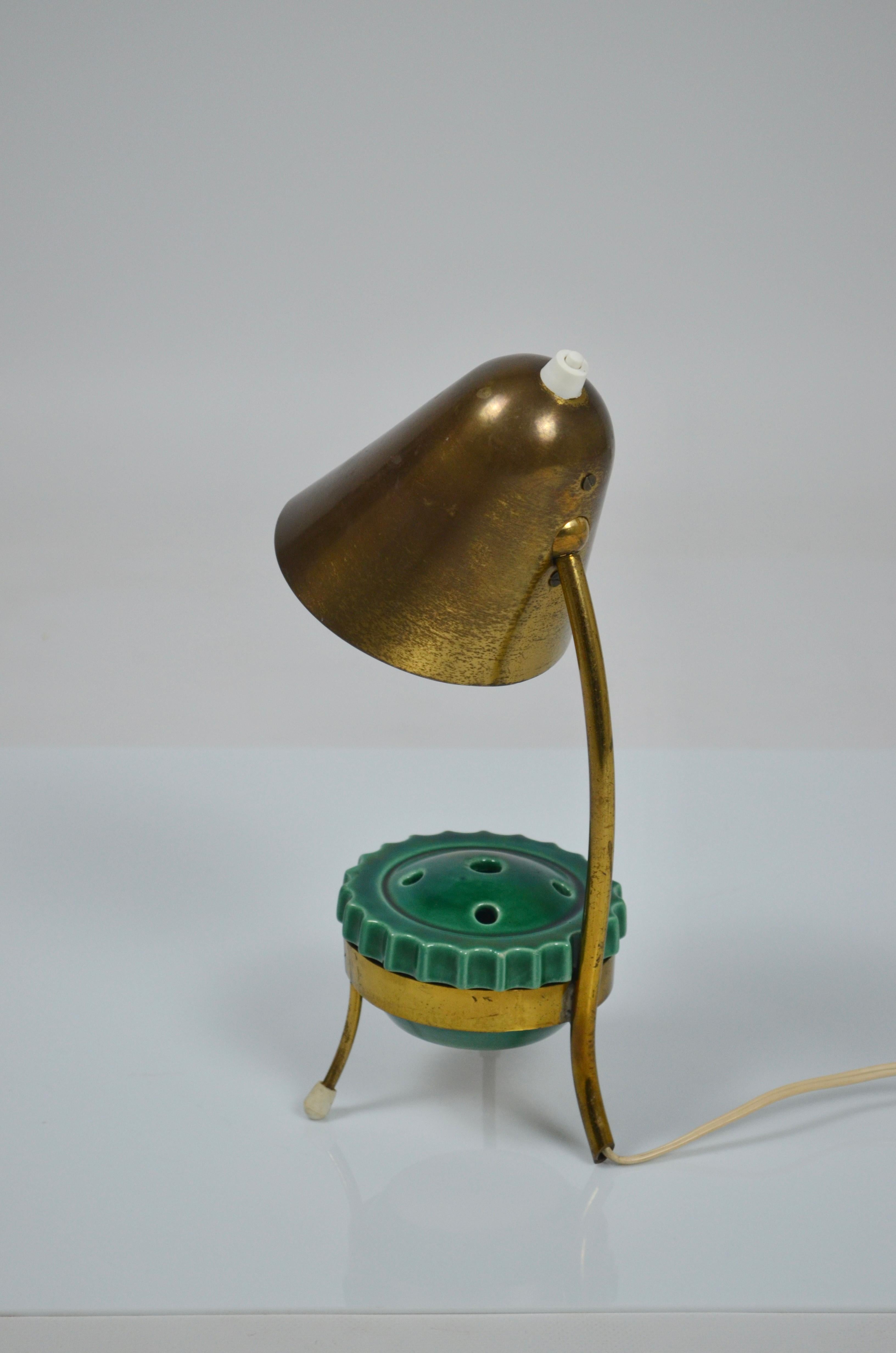 Lámpara de mesa trípode de Jacques Biny, Años 50, Francia en venta 11