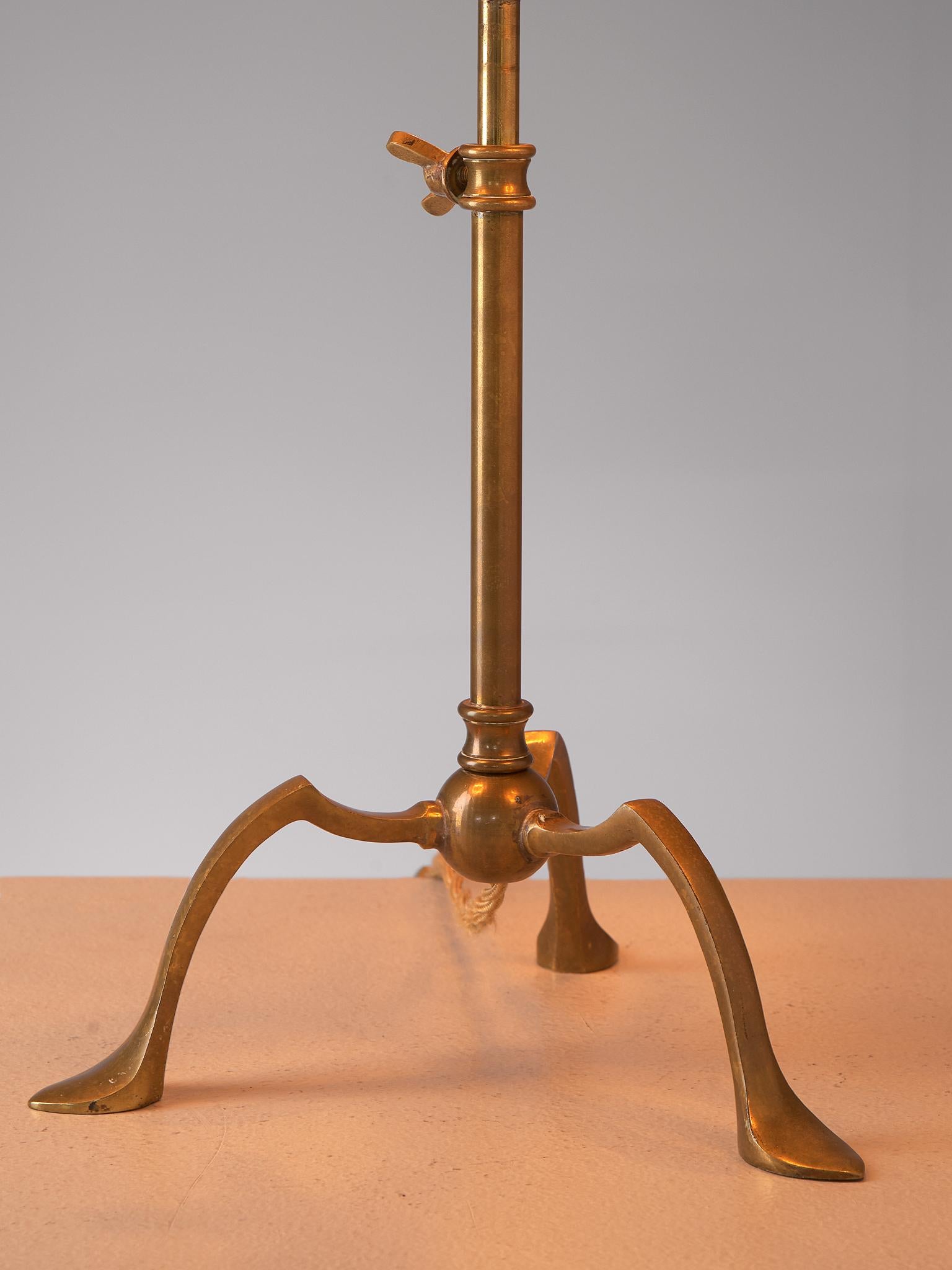 Mid-20th Century Tripod Table Lamp in Brass, Italy