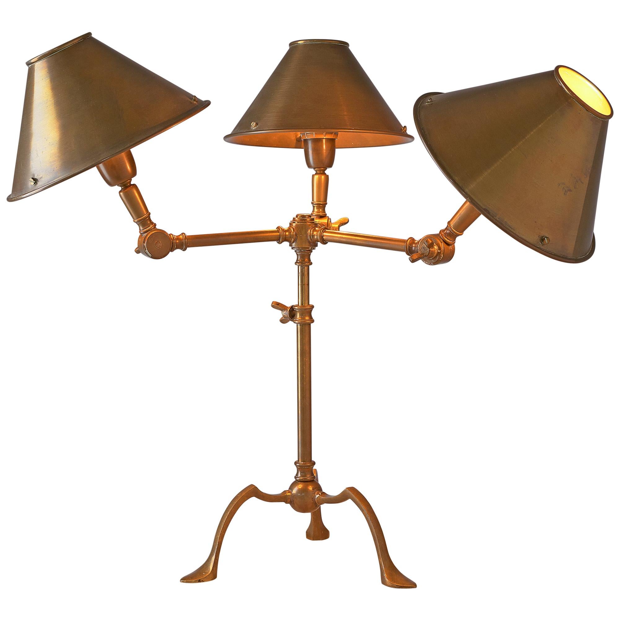 Tripod Table Lamp in Brass, Italy
