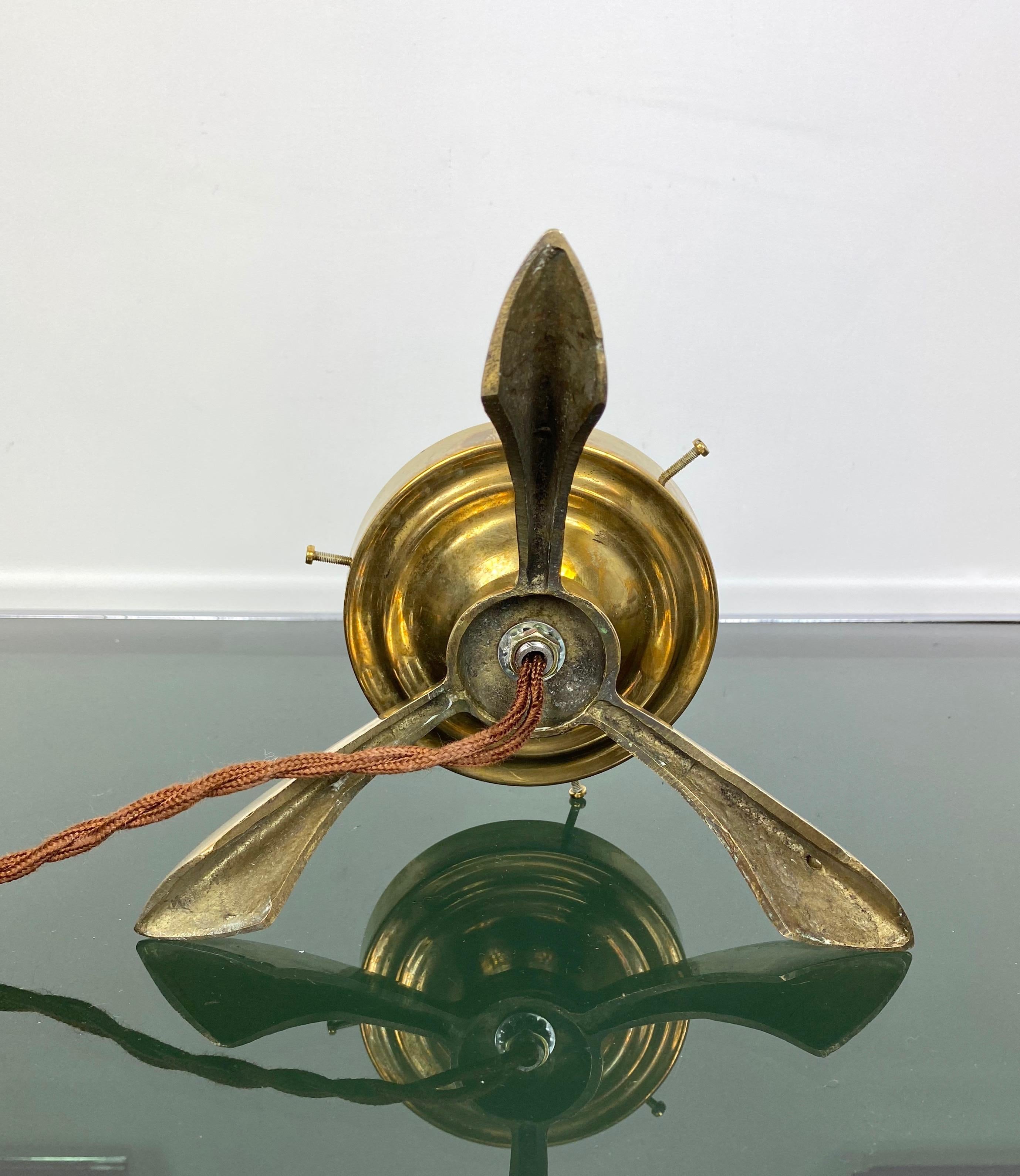 Tripod Table Lamp in Opaline Glass and Brass Angelo Lelli Space Age Style, 1960s For Sale 6