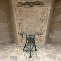 Vintage Tripod Globe Table Patinated Bronze signed