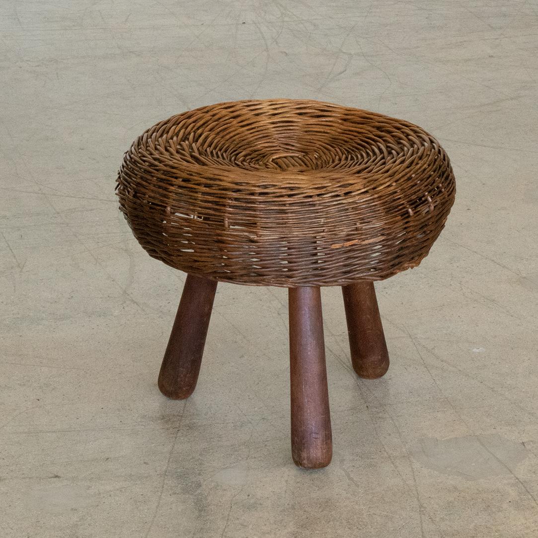 Tripod Wicker Stool by Tony Paul 1