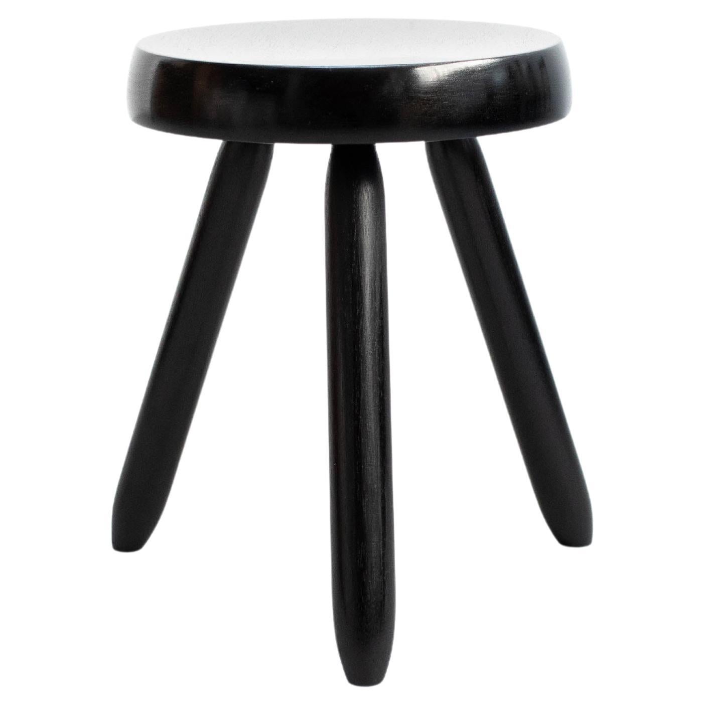 Tripod Wood Stool in the Style of Charlotte Perriand