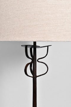 Tripod wrought iron floor lamp, 1960s