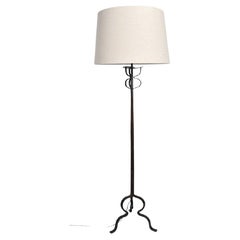 Tripod wrought iron floor lamp, 1960s