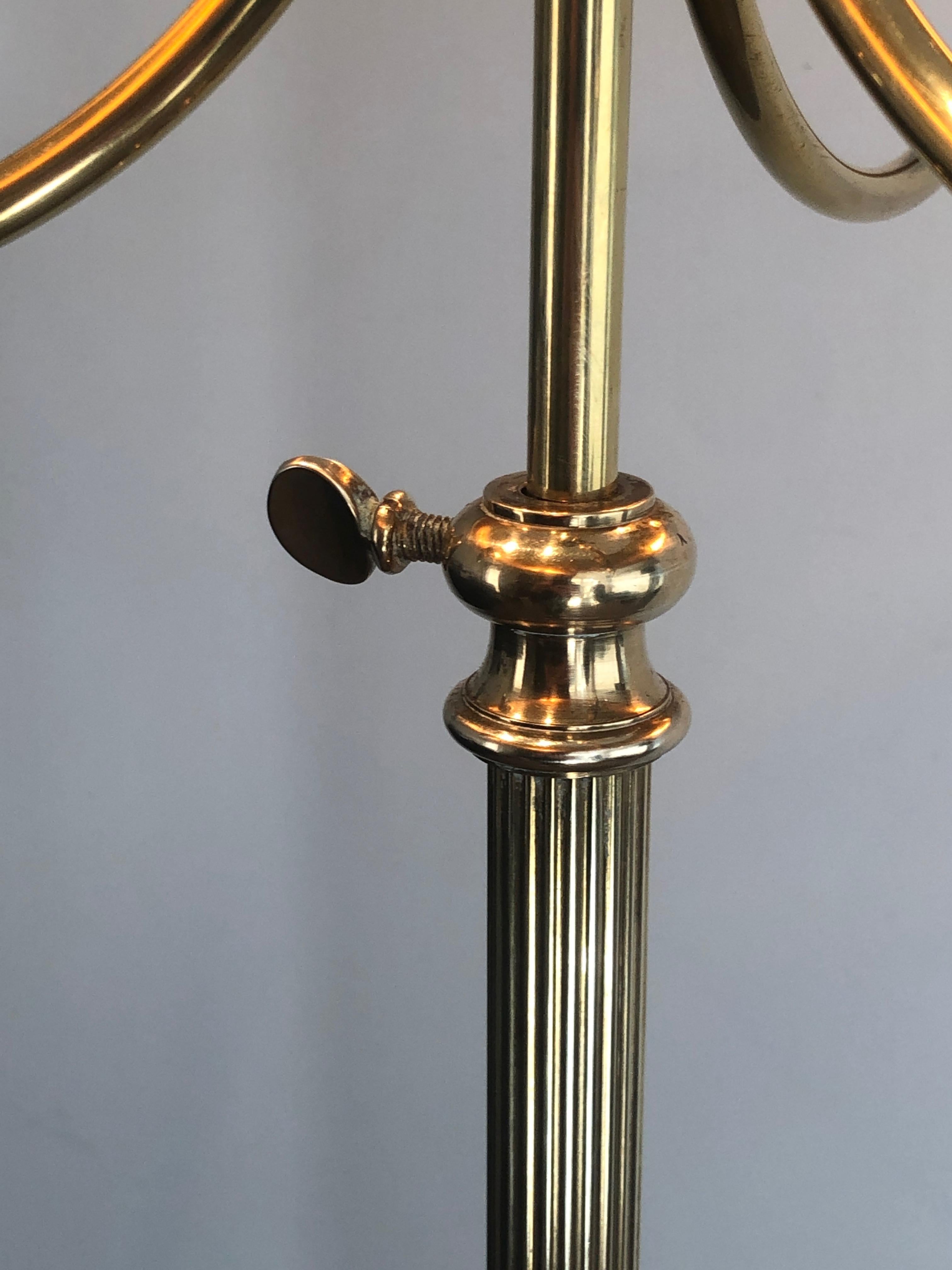 Tripode Brass Floor Lamp with 3 Arms, French Work by Maison Jansen For Sale 5