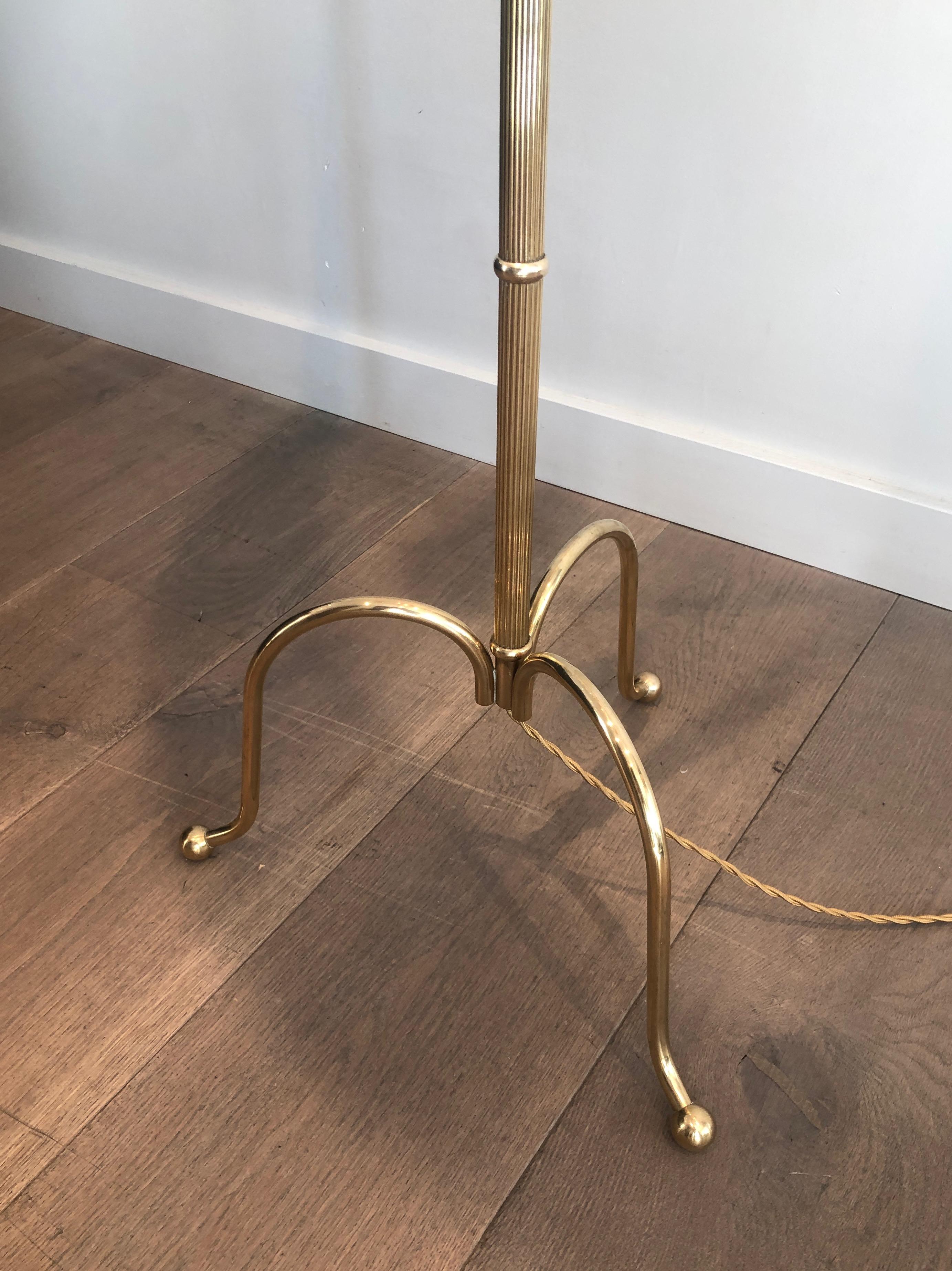 Tripode Brass Floor Lamp with 3 Arms, French Work by Maison Jansen For Sale 6