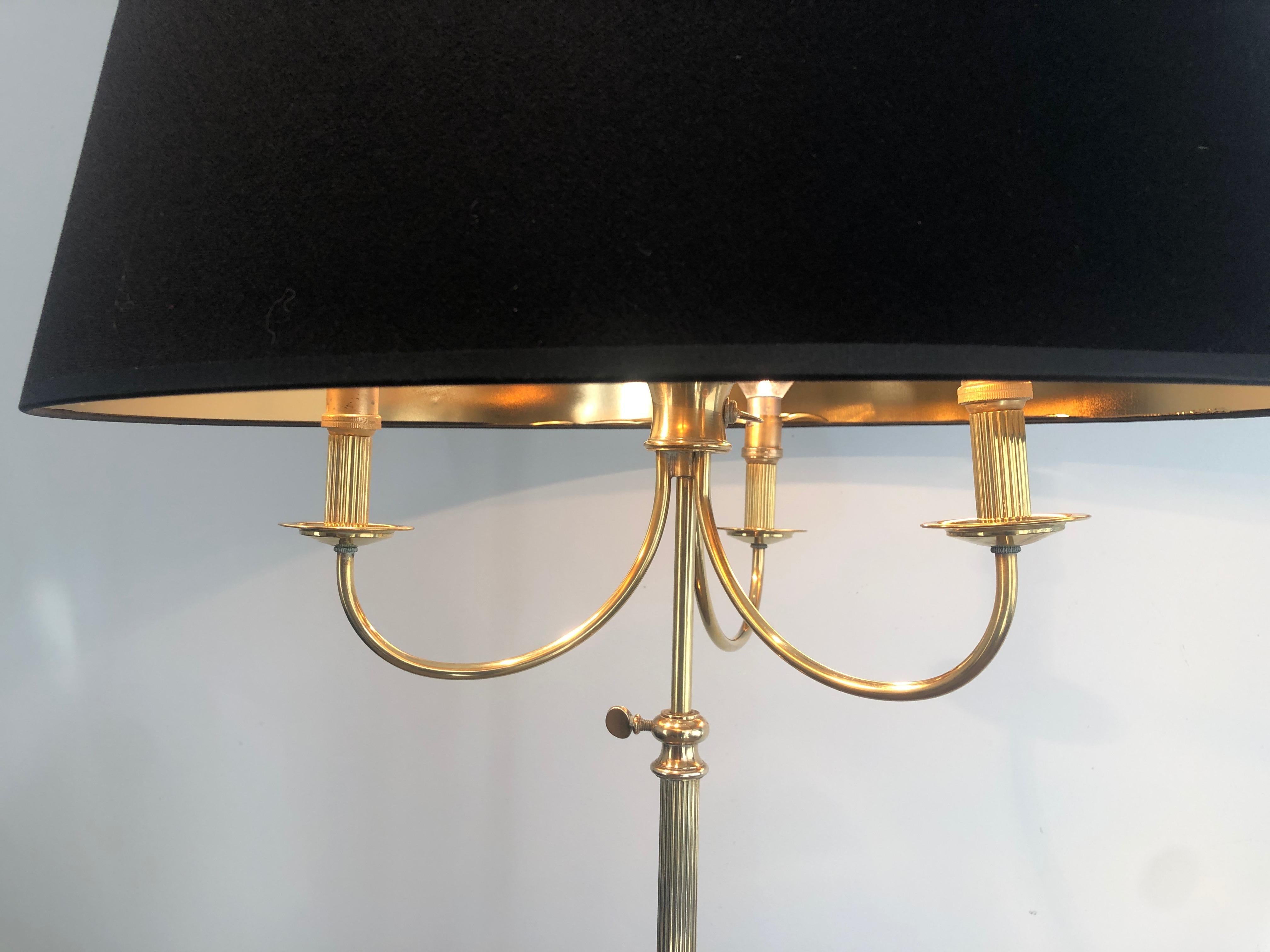 Tripode Brass Floor Lamp with 3 Arms, French Work by Maison Jansen For Sale 1