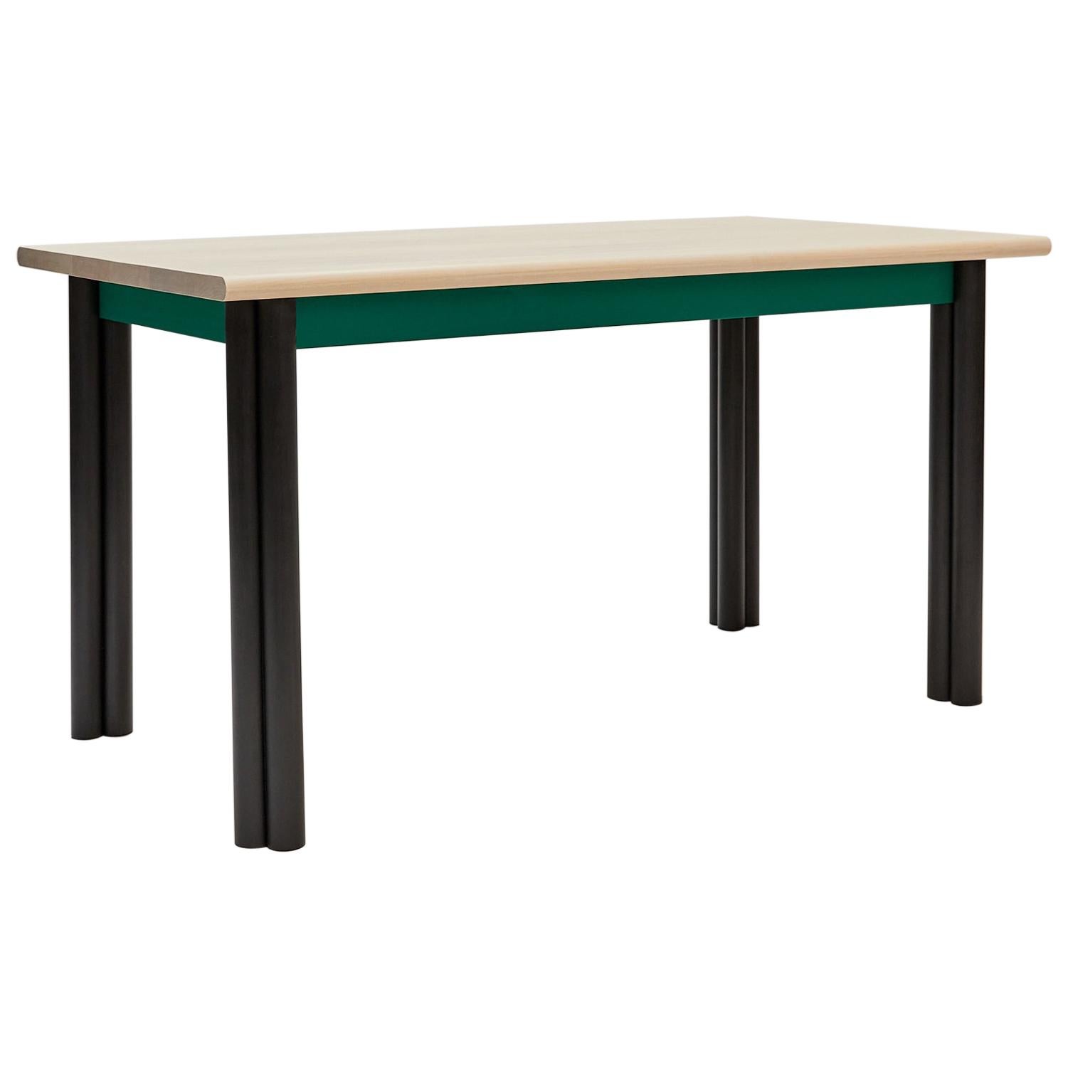 Tripolo Dining Table in Bleached and Ebonized Maple For Sale