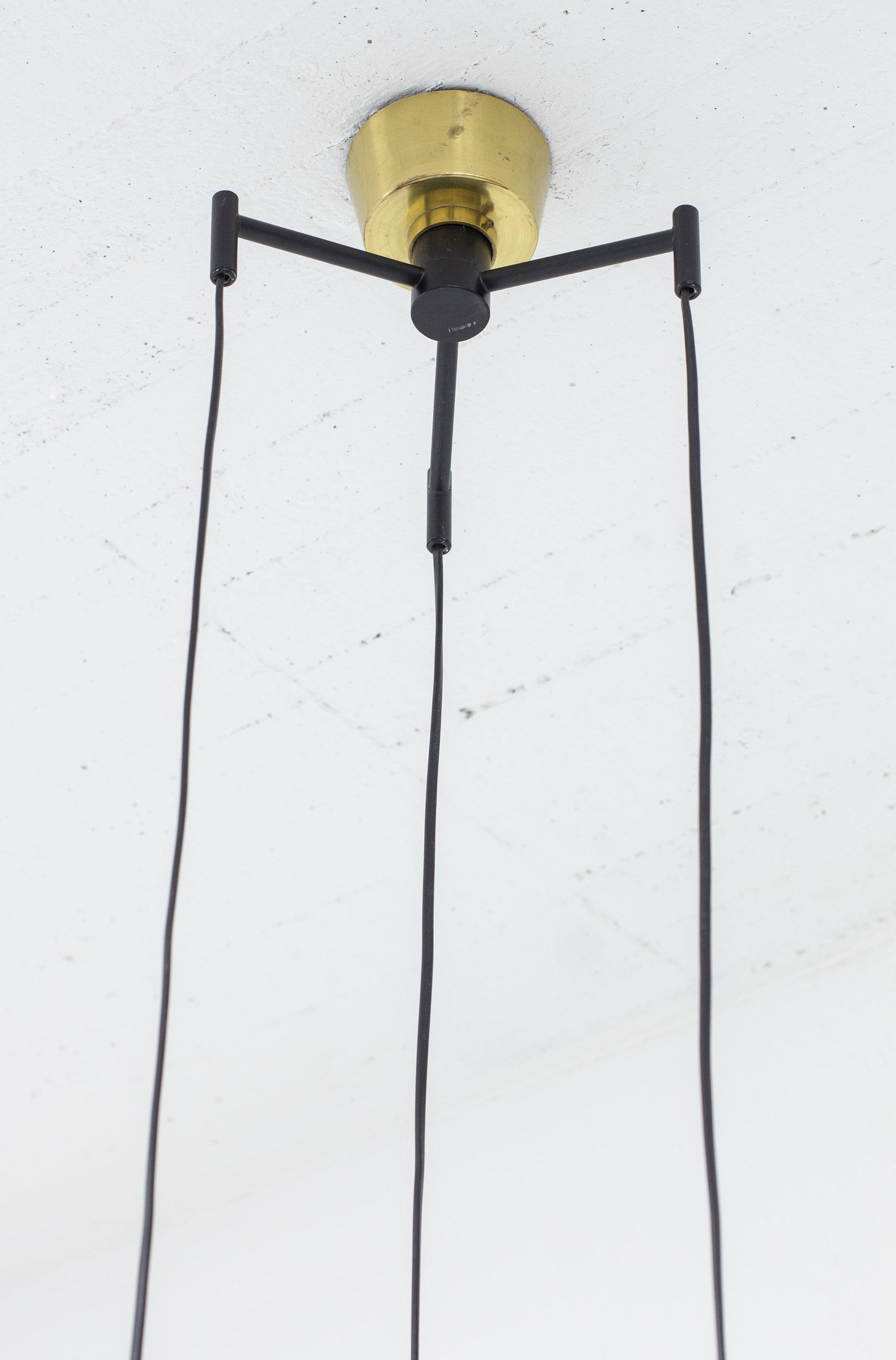 Mid-20th Century Trippel Pendant in Black and Brass by Luco, Sweden, 1950s For Sale