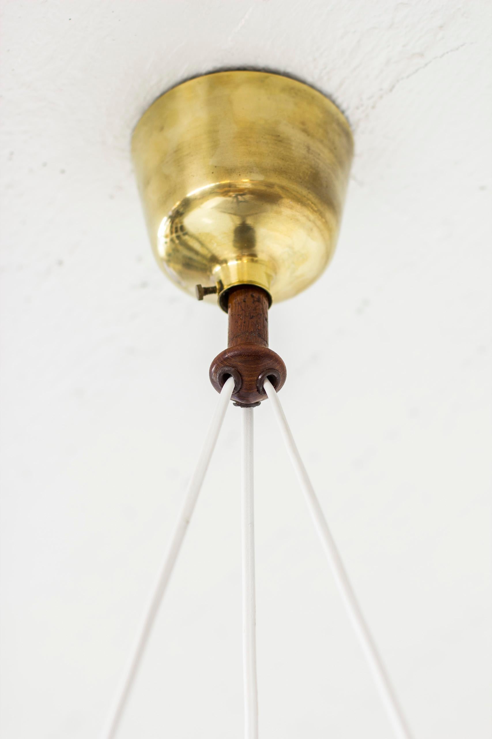 Tripple brass pendant lamp by Hans-Agne Jakobsson, Sweden, 1950s 1