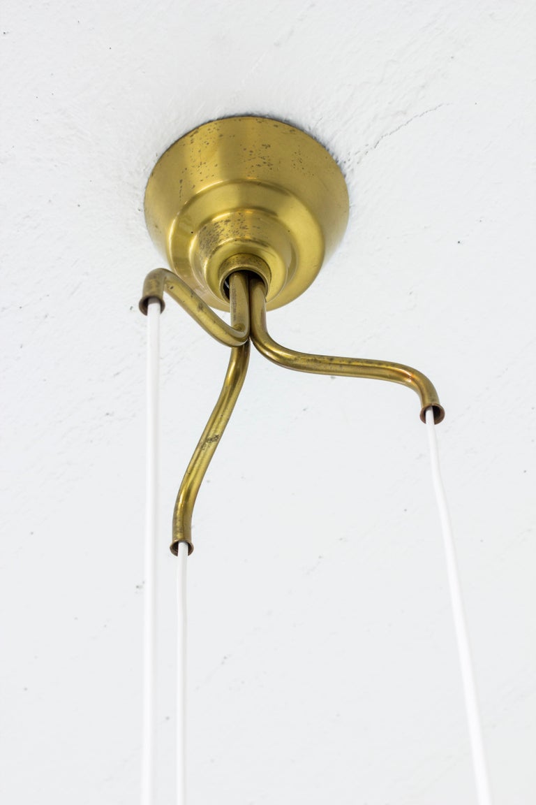 Tripple Ceiling Lamp by Hans Bergström for Ateljé Lyktan, Sweden, 1940s In Good Condition For Sale In Hägersten, SE