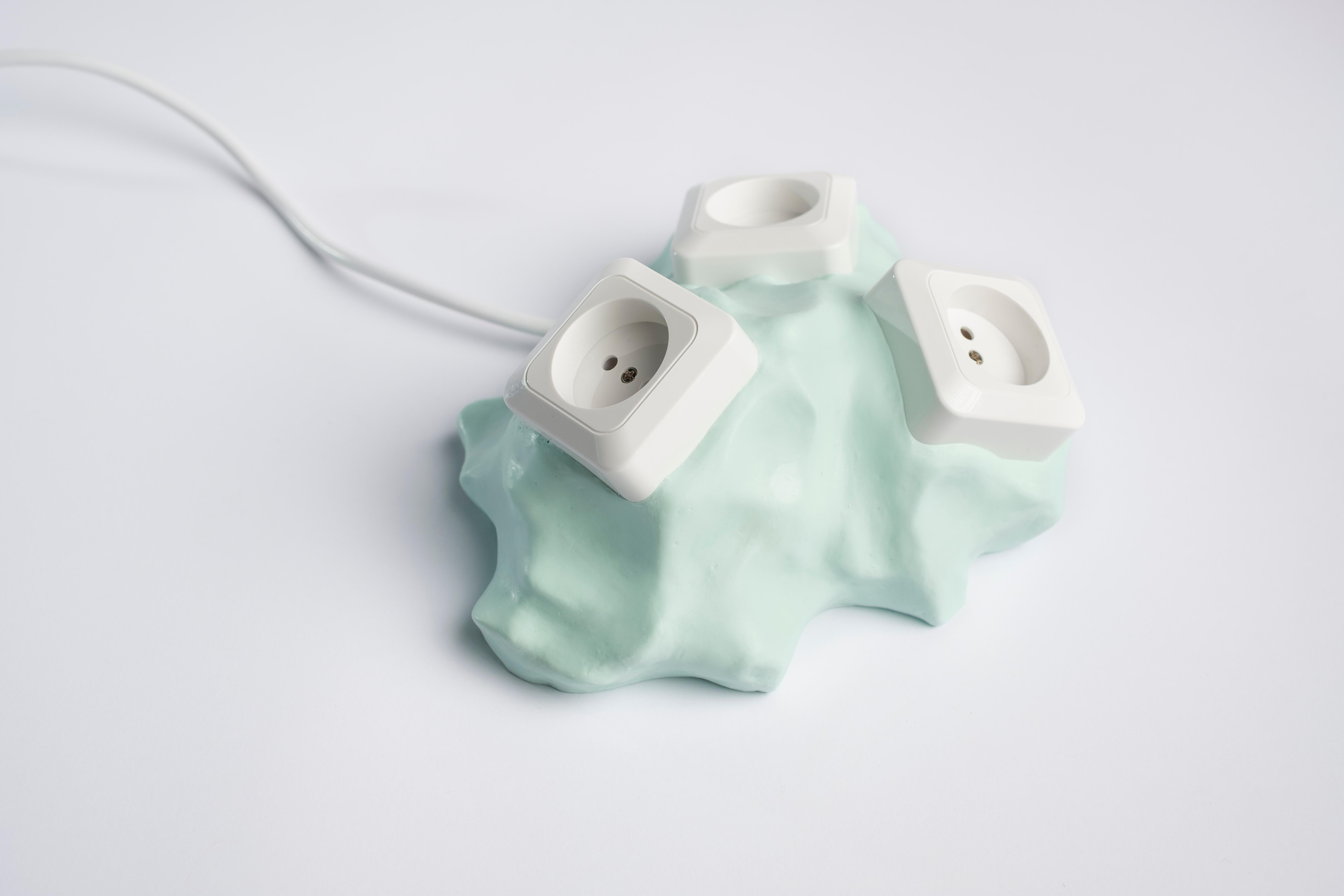 Tripple socket object 23. Mint Saker by Studio Gert Wessels, mint. Hand crafted in an organic shape and made in his studio in the Netherlands. 

In his daily practice he investigates the relationship between form and function. The result is a