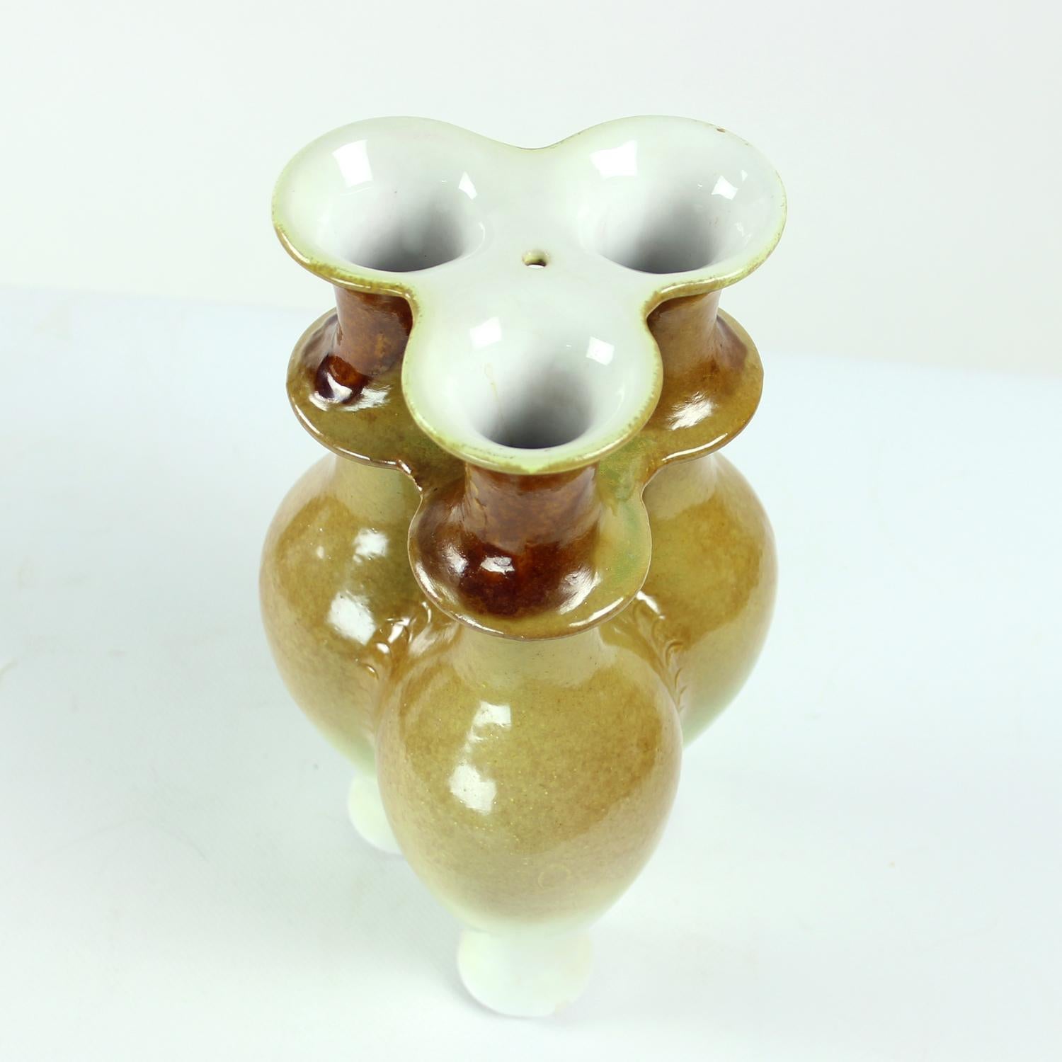 Vaso triplo in ceramica, Cecoslovacchia 1960 In condizioni ottime in vendita a Zohor, SK
