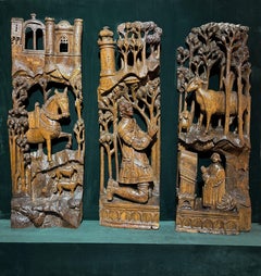 Pala d'altare in trittico raffigurante la Visione di Sant'Uberto