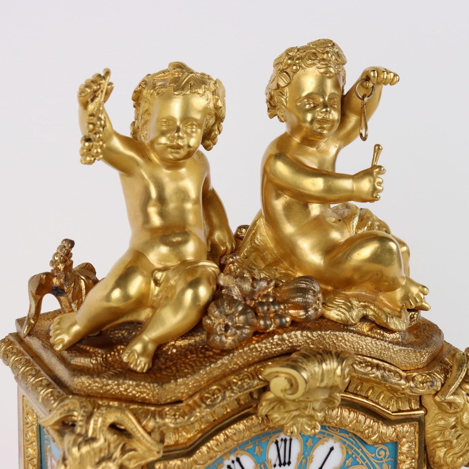 Napoleon III Triptych Asselin Paris Clock, 1870