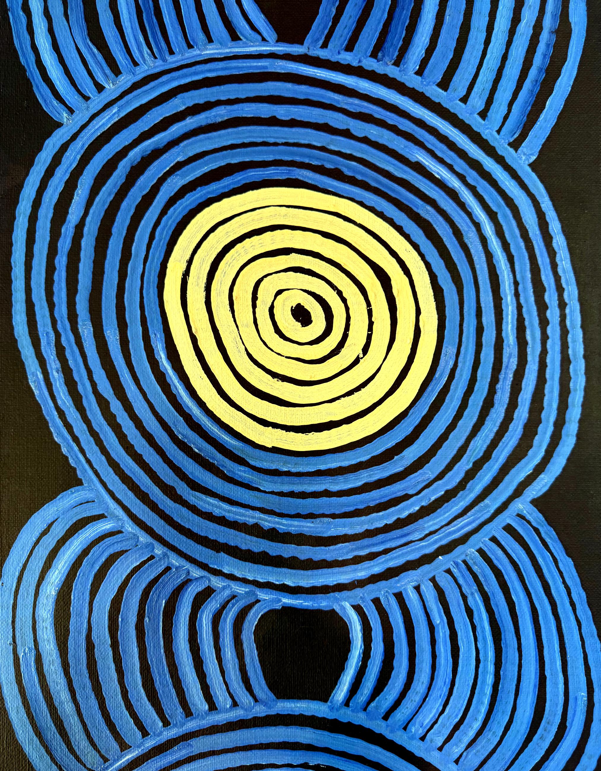 Triptych Australian Aboriginal Paintings Tingari Ronnie Tjampitjinpa For Sale 5