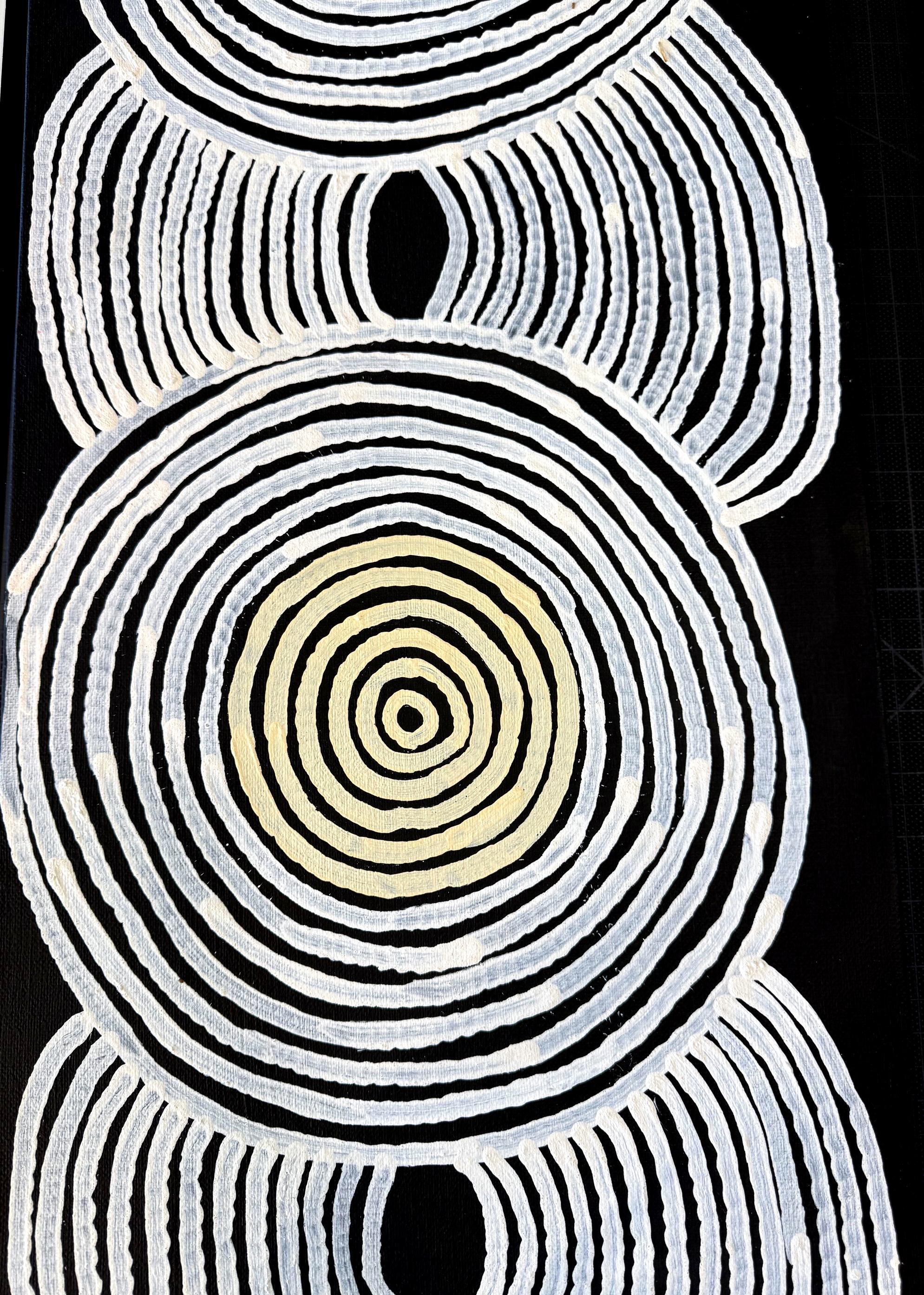 Triptych Australian Aboriginal Paintings Tingari Ronnie Tjampitjinpa For Sale 1