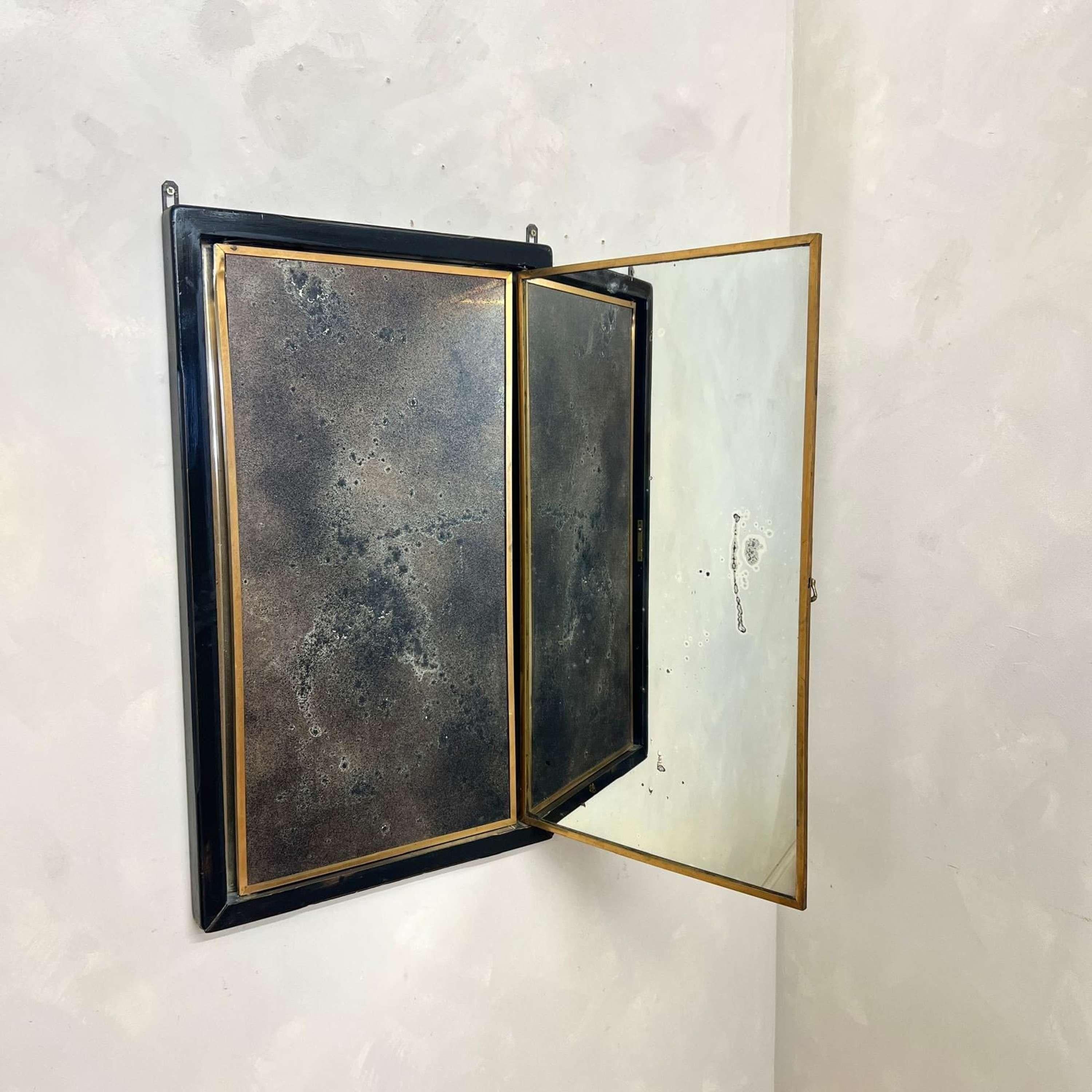 Hand-Crafted Triptych Brot Mirror, Rarer Size French