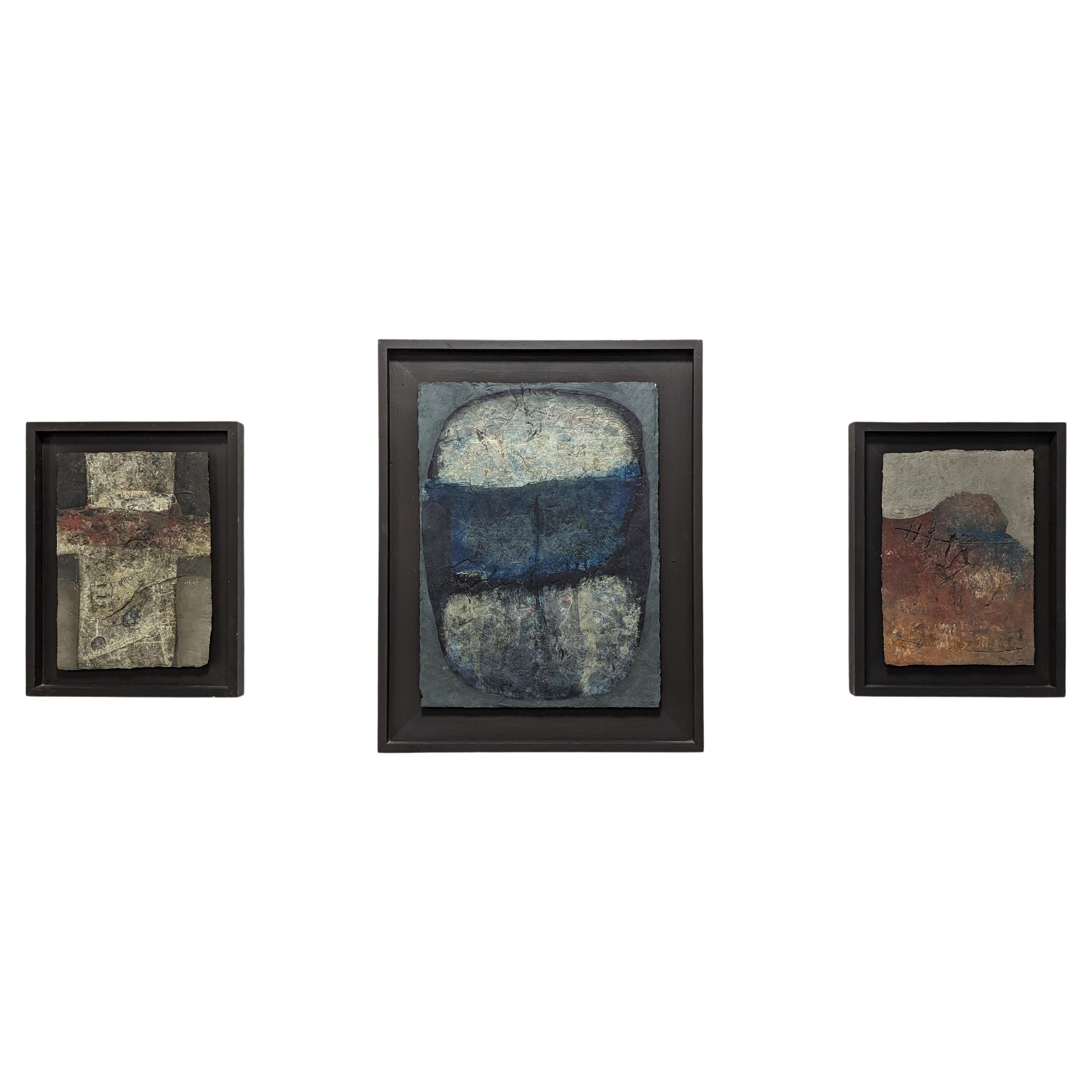Triptychon von Antonio Jiménez in gemischten Medien, 1980er Jahre