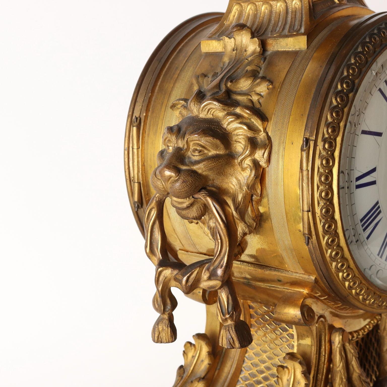 Triptych Clock G. Philippe Palais Royal, 66-67, XIXth century In Good Condition For Sale In Milano, IT