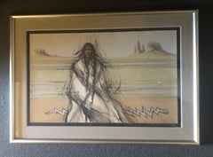 Triptych Limited Edition Lithographs "Snake Running Backwards" by Larry Fodor