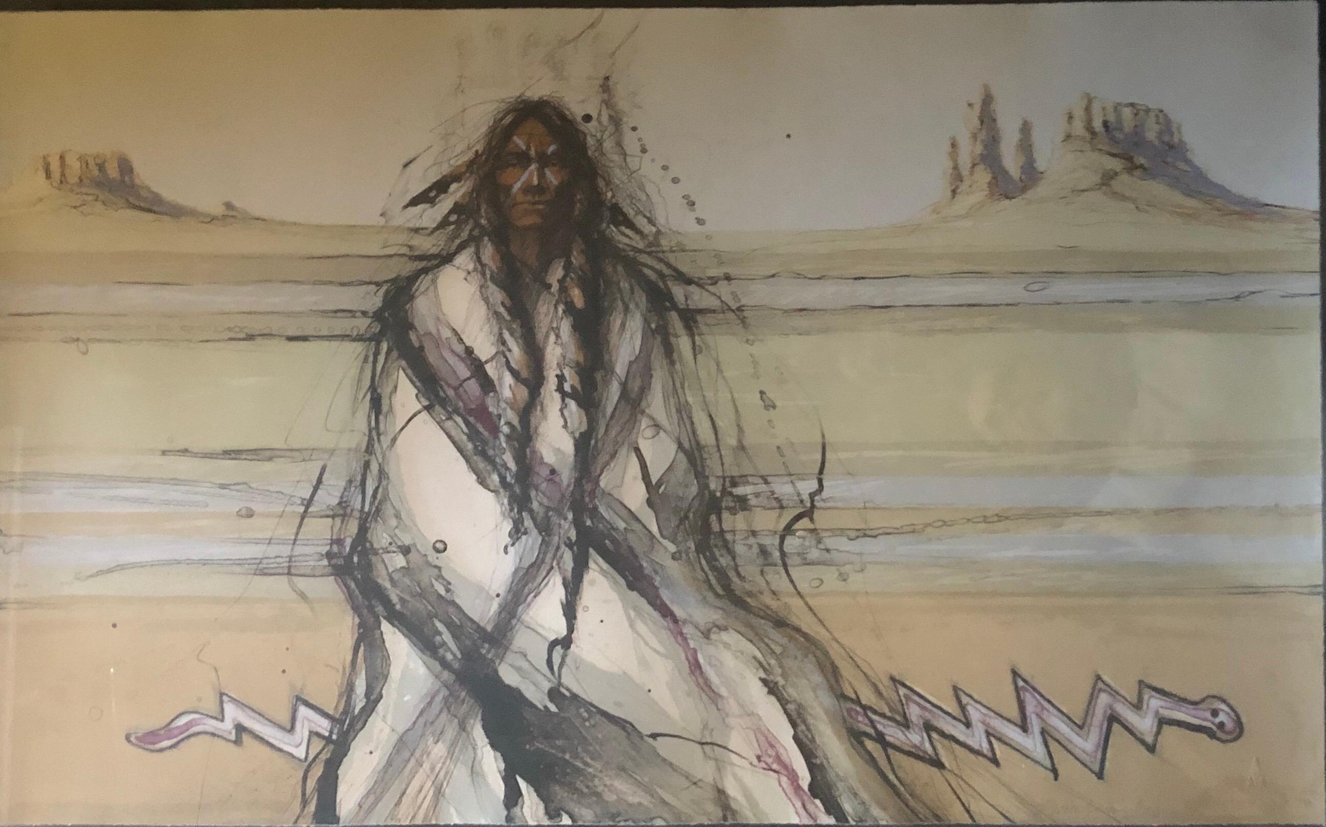 Triptyque lithographie en édition limitée « Snake Running Backwards » de Larry Fodor Bon état - En vente à San Diego, CA