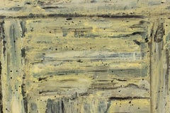 Triptych of Geometric Abstract Paintings in Wooden Frames