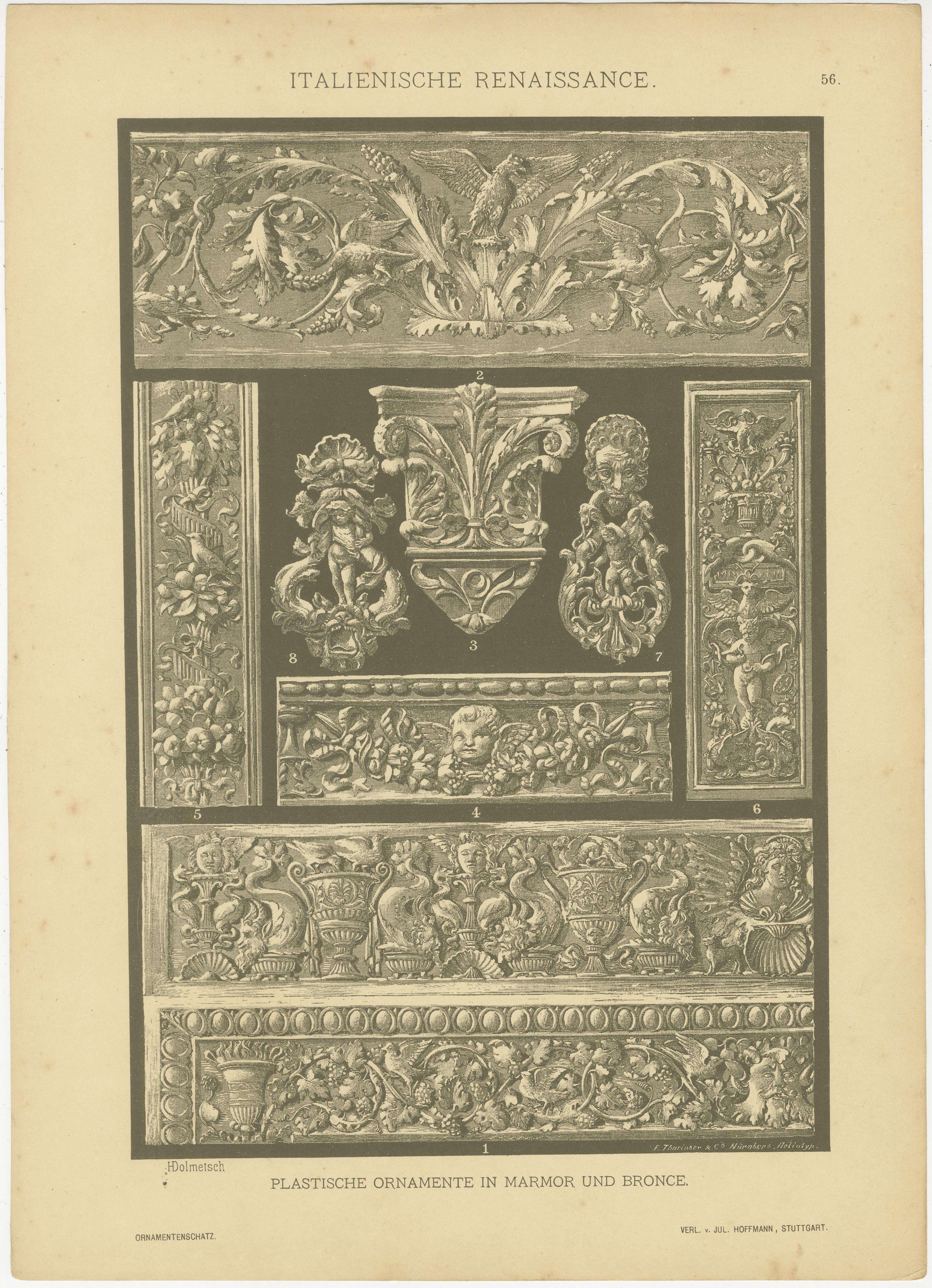 Triptychon der Artistik der italienischen Renaissance, veröffentlicht 1887 im Zustand „Gut“ im Angebot in Langweer, NL