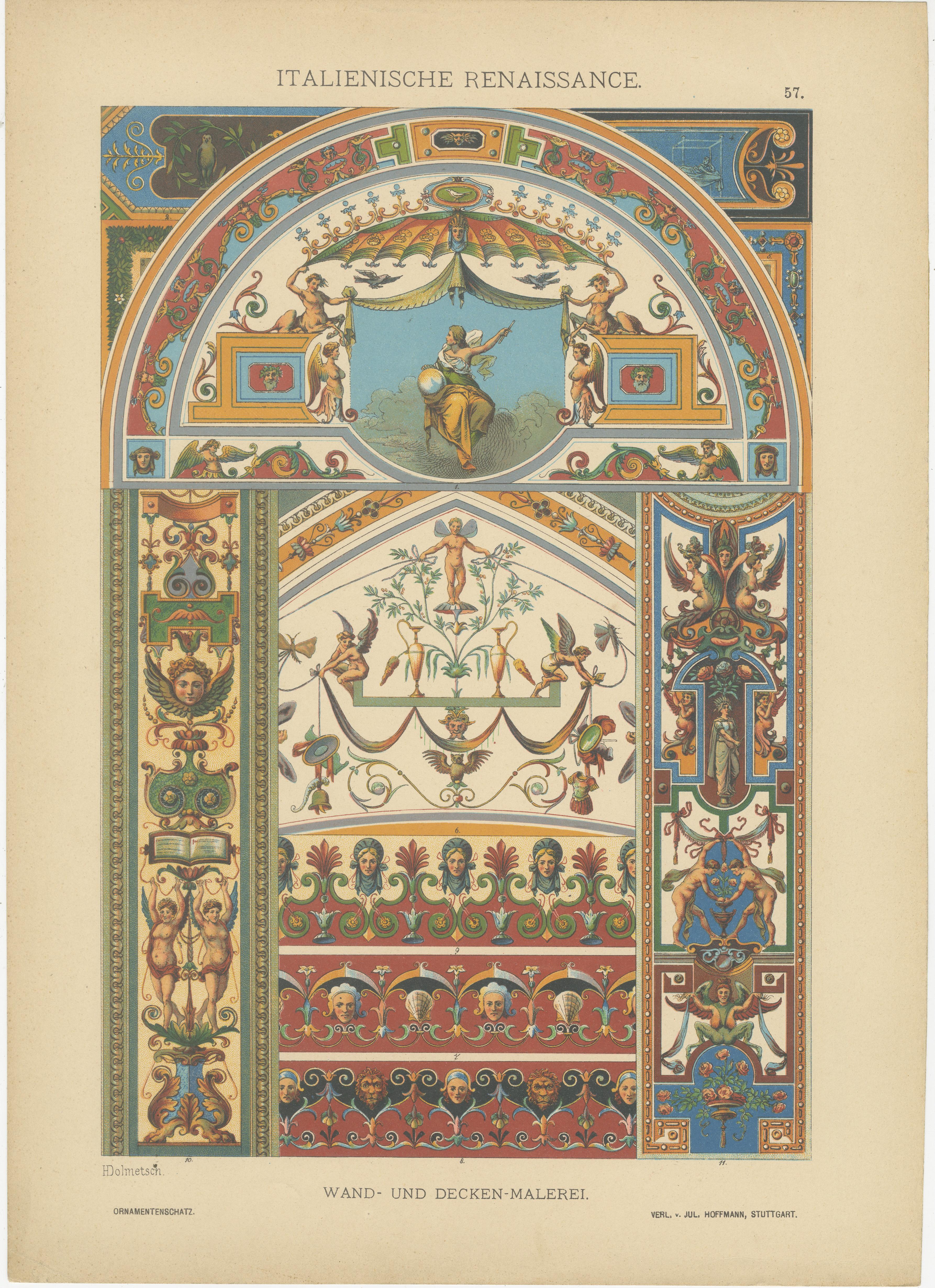 Triptychon der Artistik der italienischen Renaissance, veröffentlicht 1887 (Spätes 19. Jahrhundert) im Angebot