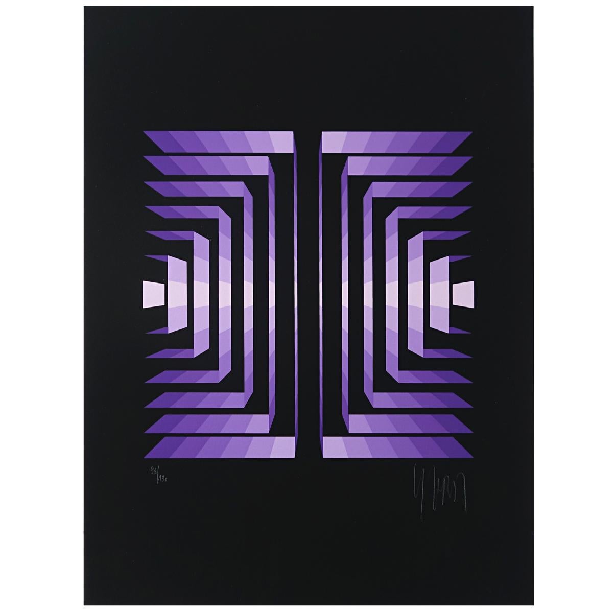 Triptych of Op-Art Serigraphies Made and Signed by Yvaral - Jean-Pierre Vasarely 3