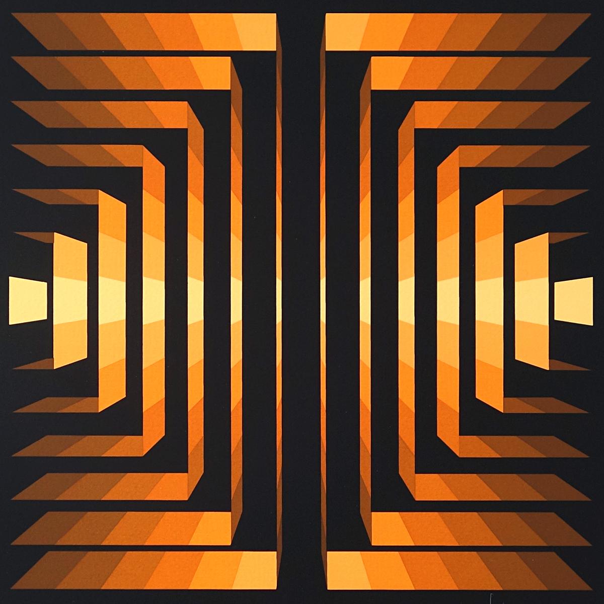 Mid-Century Modern Triptych of Op-Art Serigraphies Made and Signed by Yvaral - Jean-Pierre Vasarely