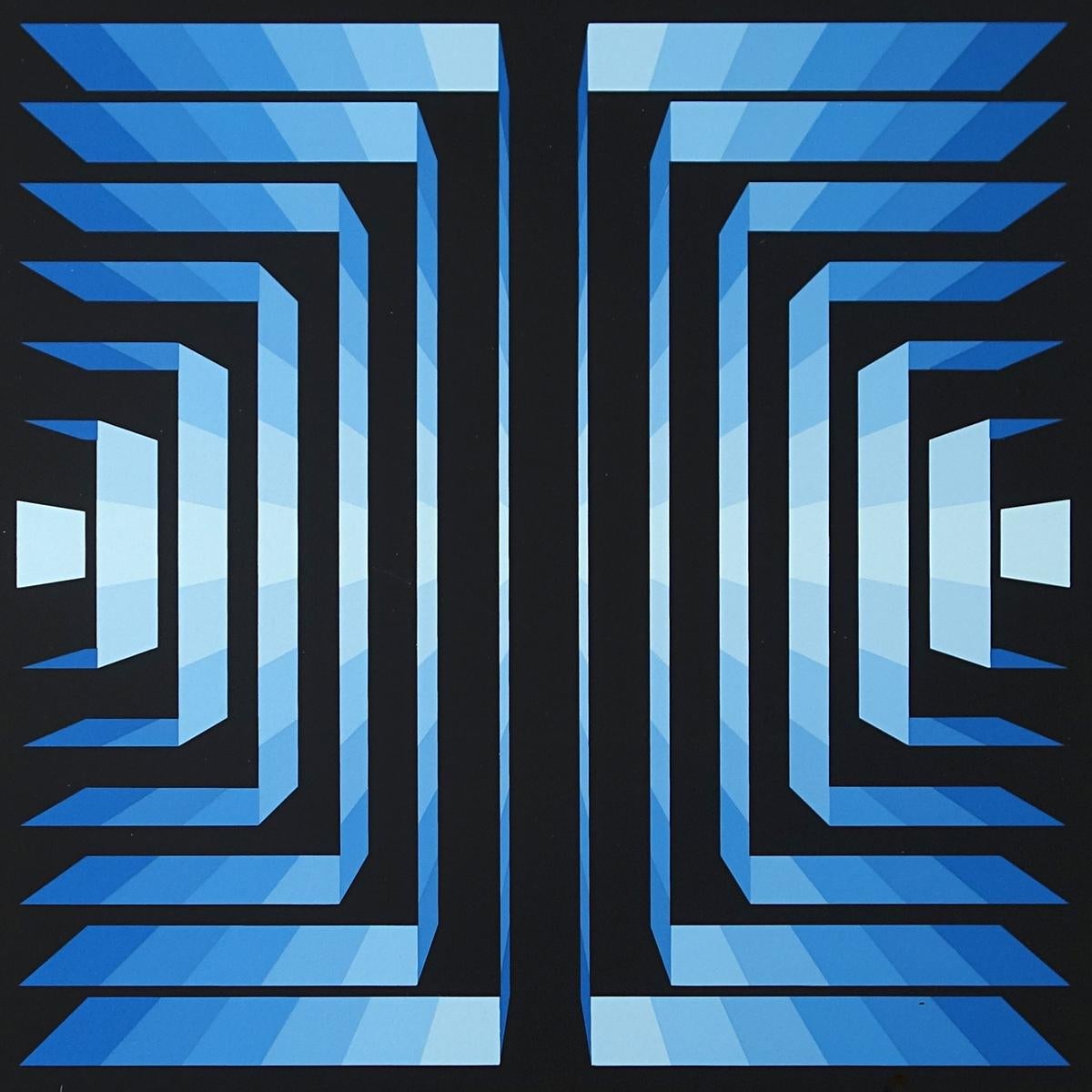 Paper Triptych of Op-Art Serigraphies Made and Signed by Yvaral - Jean-Pierre Vasarely