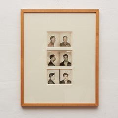 Triptych of Original 1930s Prisoner Photos Framed with Modern Elegance