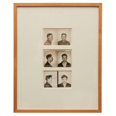 Trittico di foto originali di prigionieri degli anni '30 incorniciate con moderna Eleganza