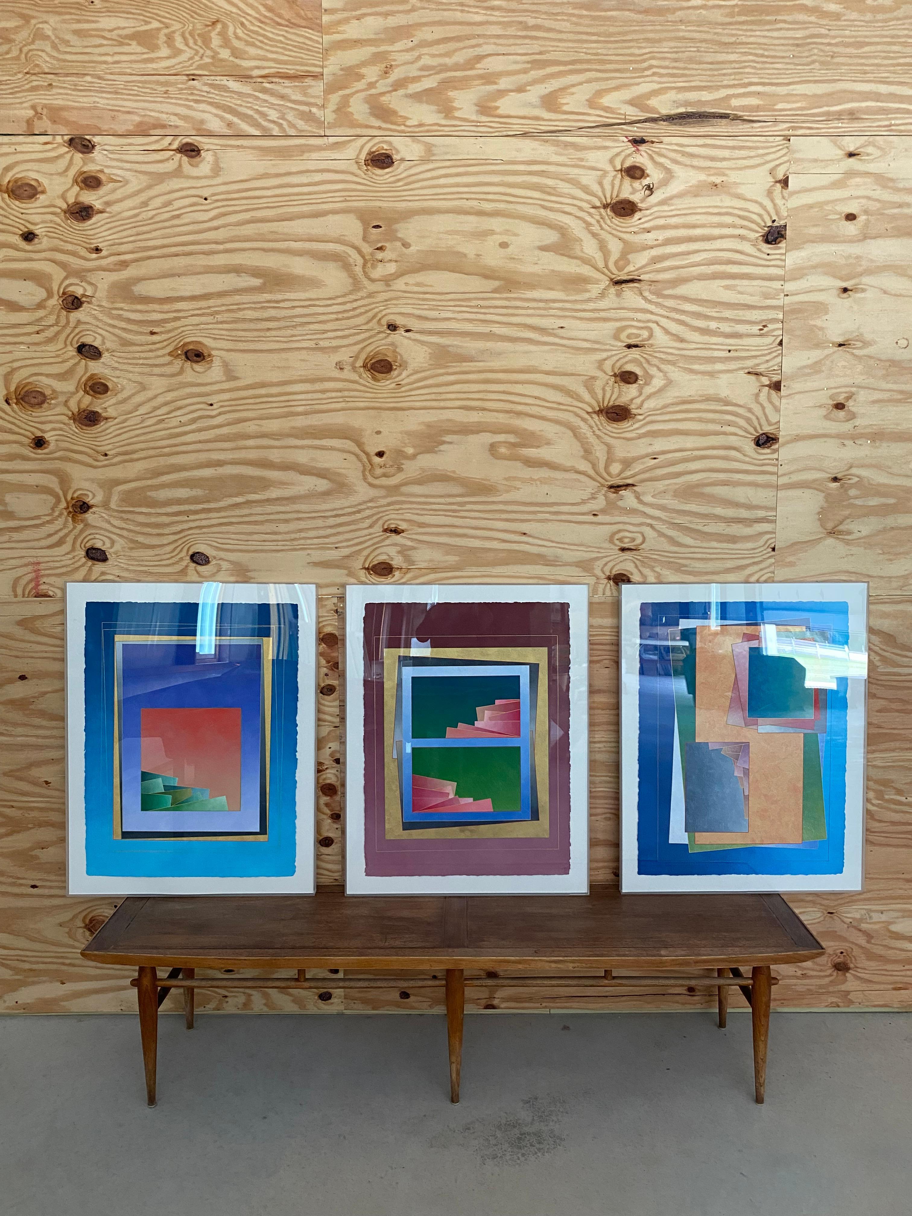 Triptychon der Op-Art-Gemälde von Richard Carter im Angebot 12