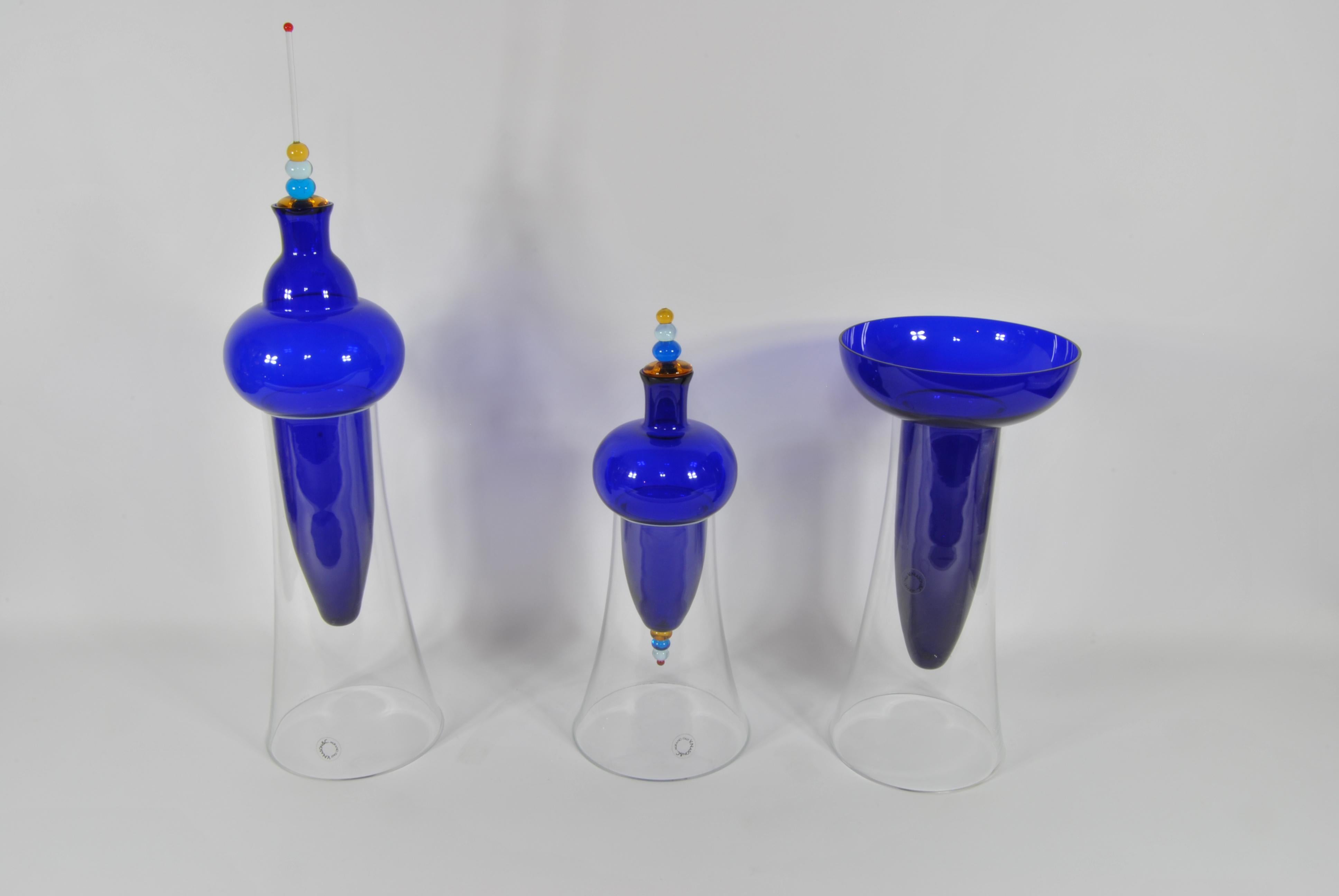 Moderne Triptyque de vases, design Carlo Nason, Production V. Nason & C. en vente