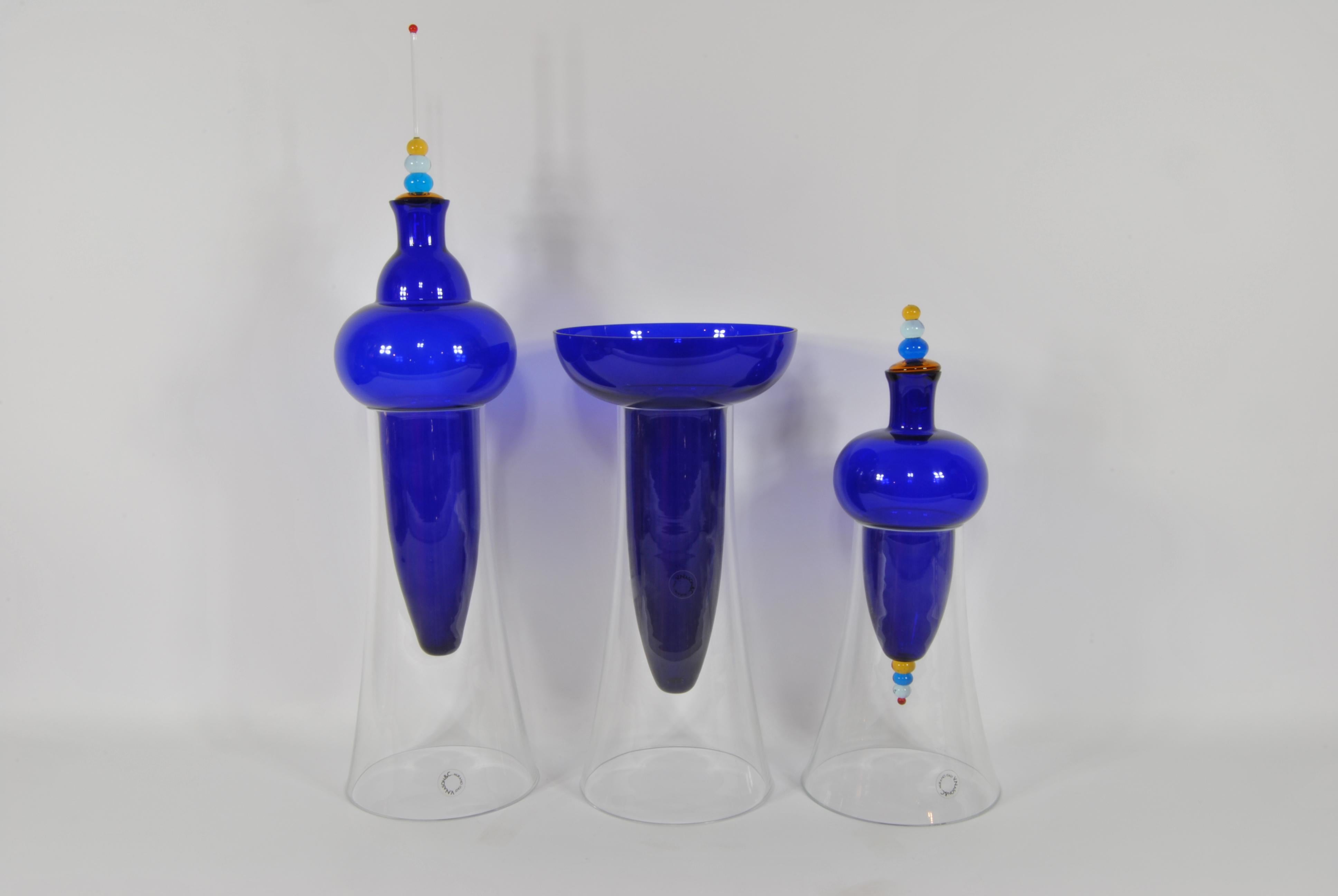 Triptych of Vases, Design Carlo Nason, Production V. Nason & C. In Good Condition For Sale In Napoli, IT