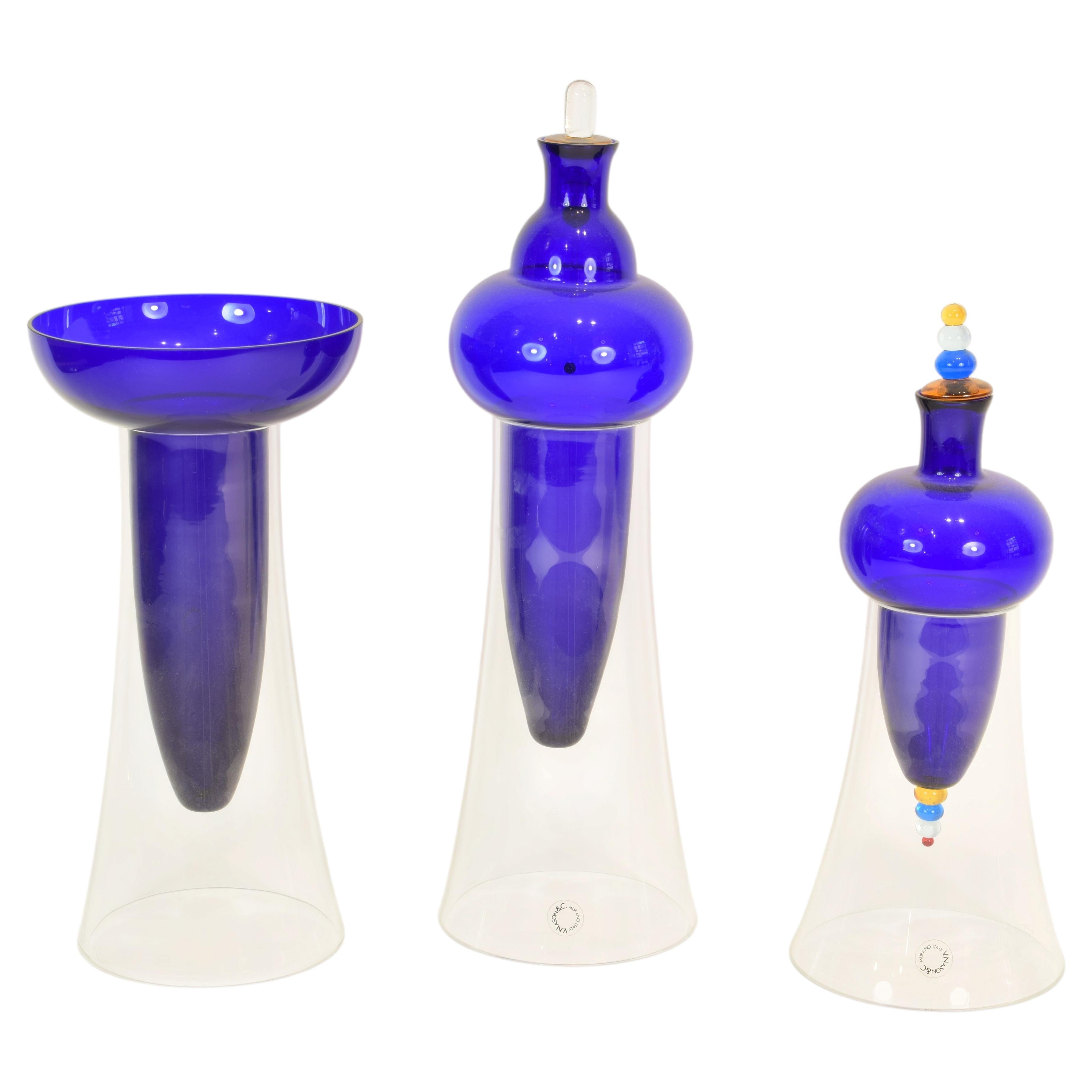 Triptyque de vases, design Carlo Nason, production V. Nason & C. en vente